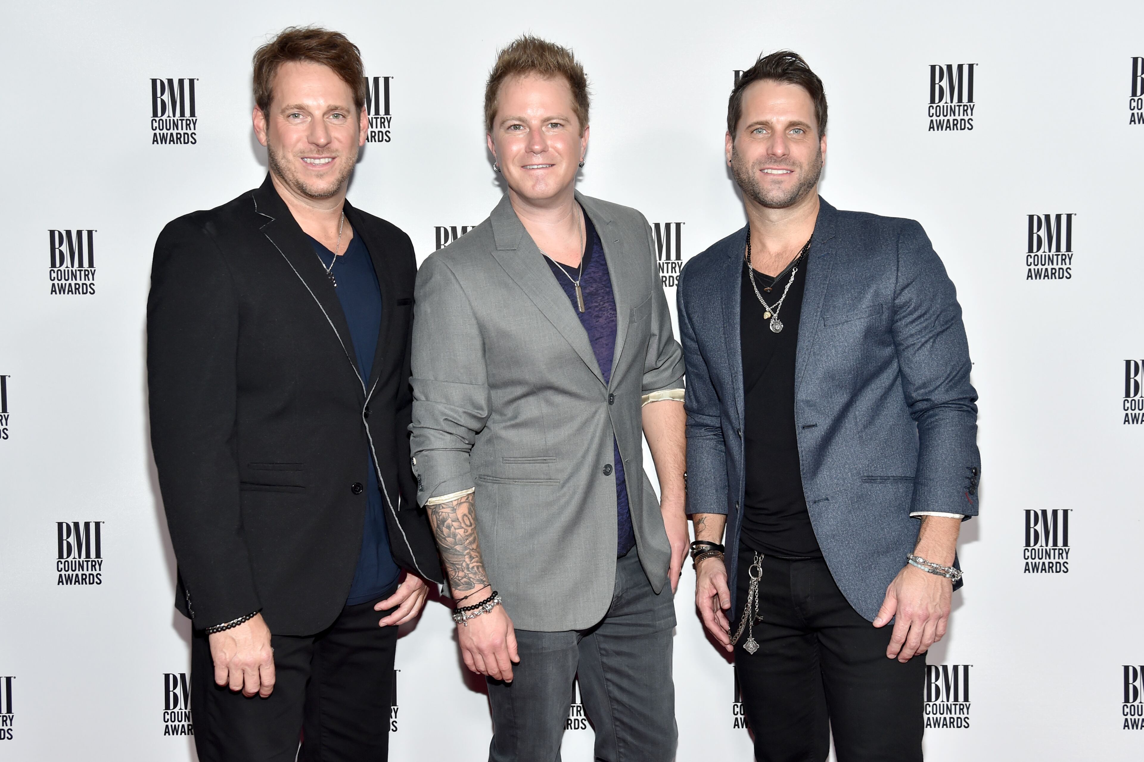 Joshua McSwain, Barry Knox, and Scott Thomas of Parmalee attend the 64th Annual BMI Country awards on November 1, 2016 in Nashville, Tennessee. (Photo by Michael Loccisano/Getty Images)