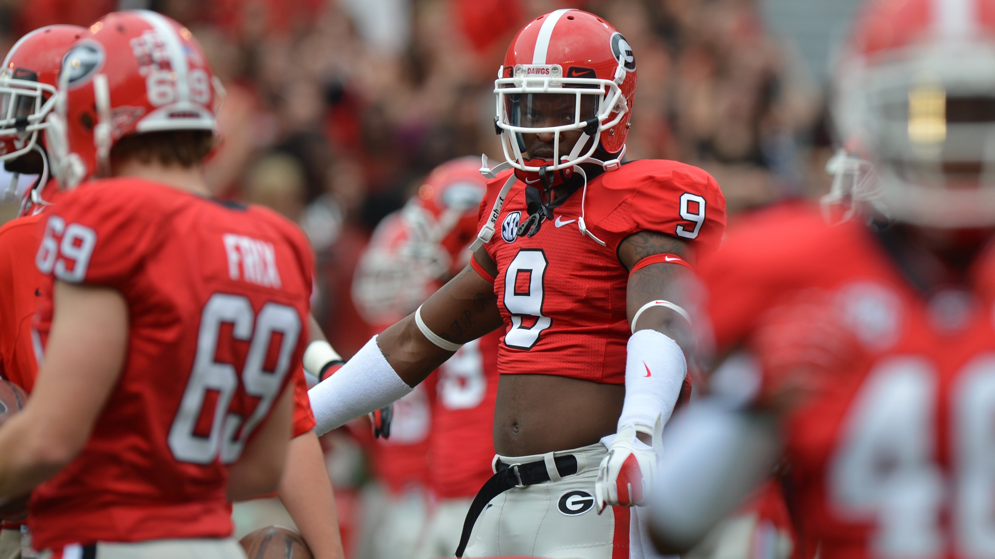 Former Georgia linebacker Alec Ogletree, whose coaching career began in youth football, has joined the staff at Hebron Christian. (Brant Sanderlin/AJC 2012)