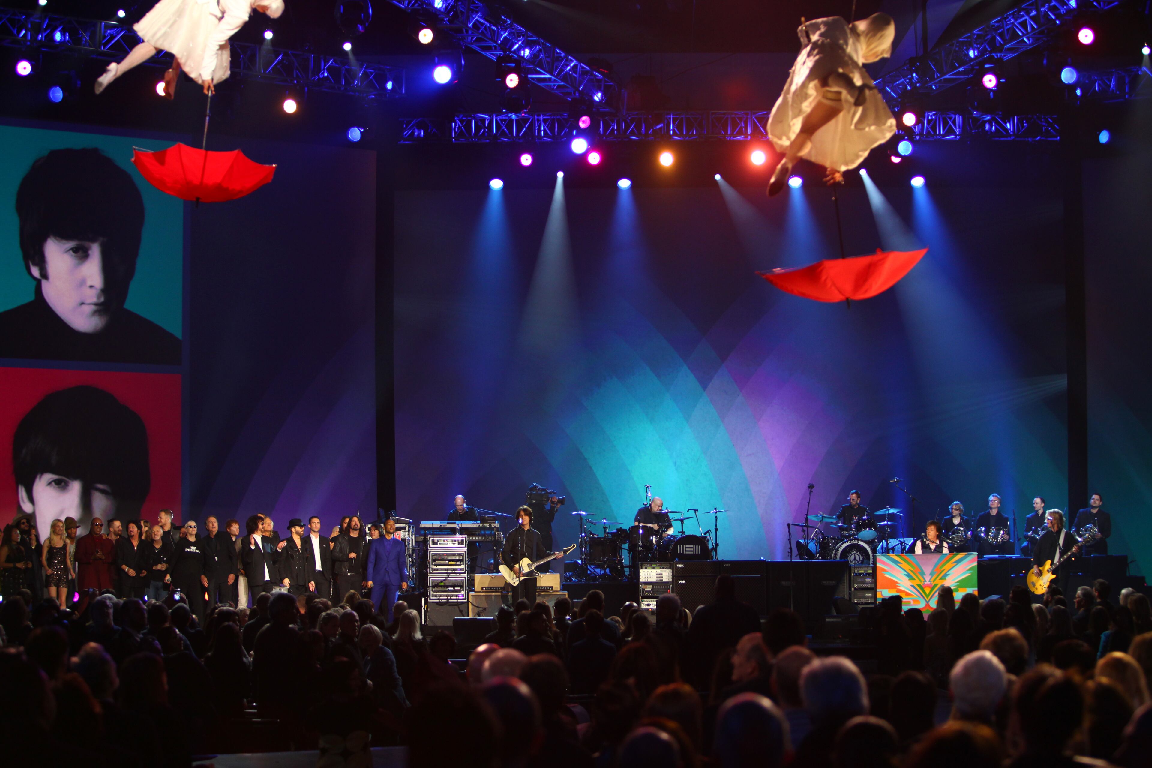 Paul McCartney performs at The Night that Changed America: A Grammy Salute to the Beatles, on Monday, Jan. 27, 2014, in Los Angeles. (Photo by Zach Cordner/Invision/AP)