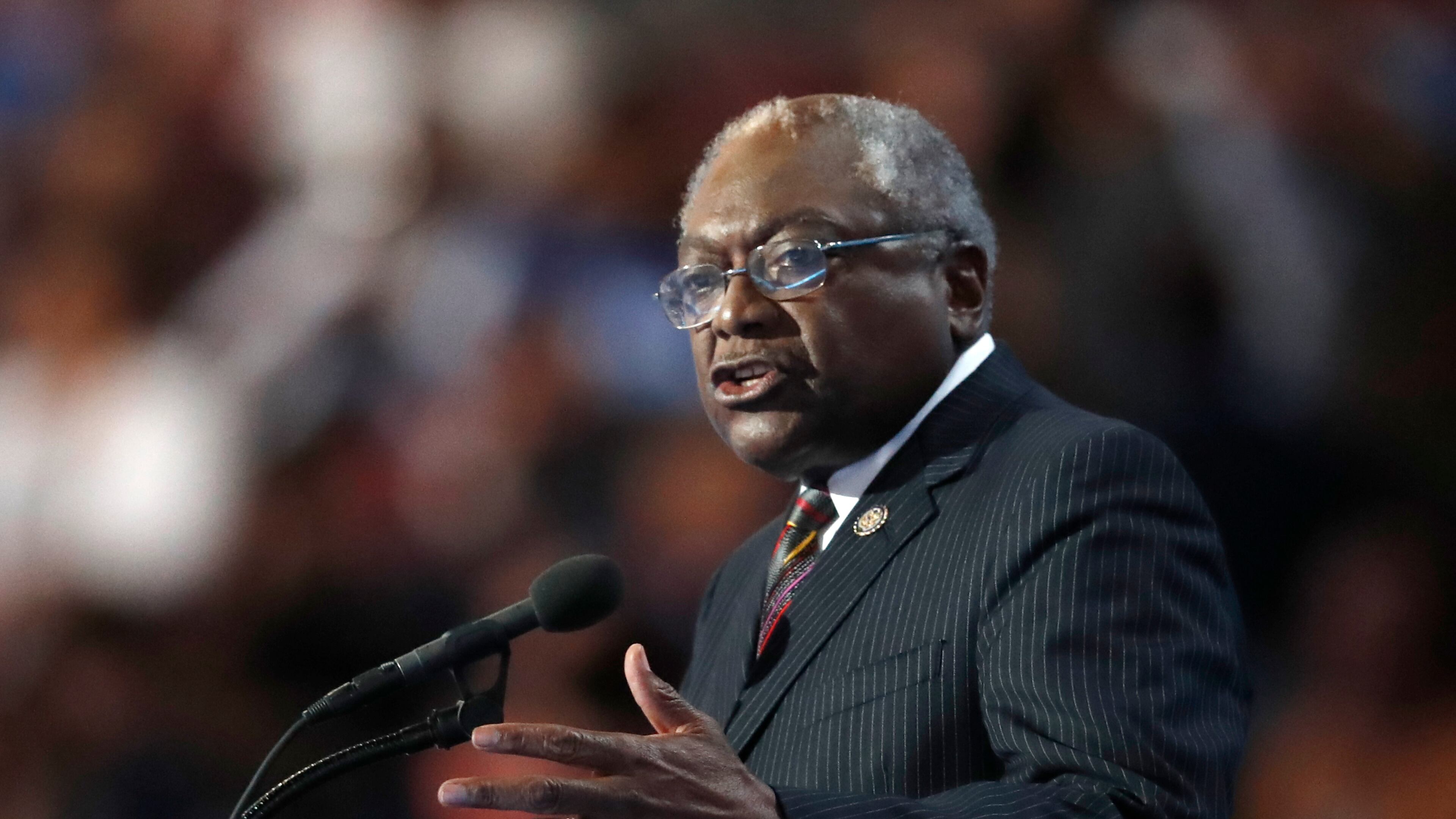 Rep. James Clyburn, D-SC, speaks during the final day of the Democratic National Convention in Philadelphia , Thursday, July 28, 2016. (AP Photo/Paul Sancya)