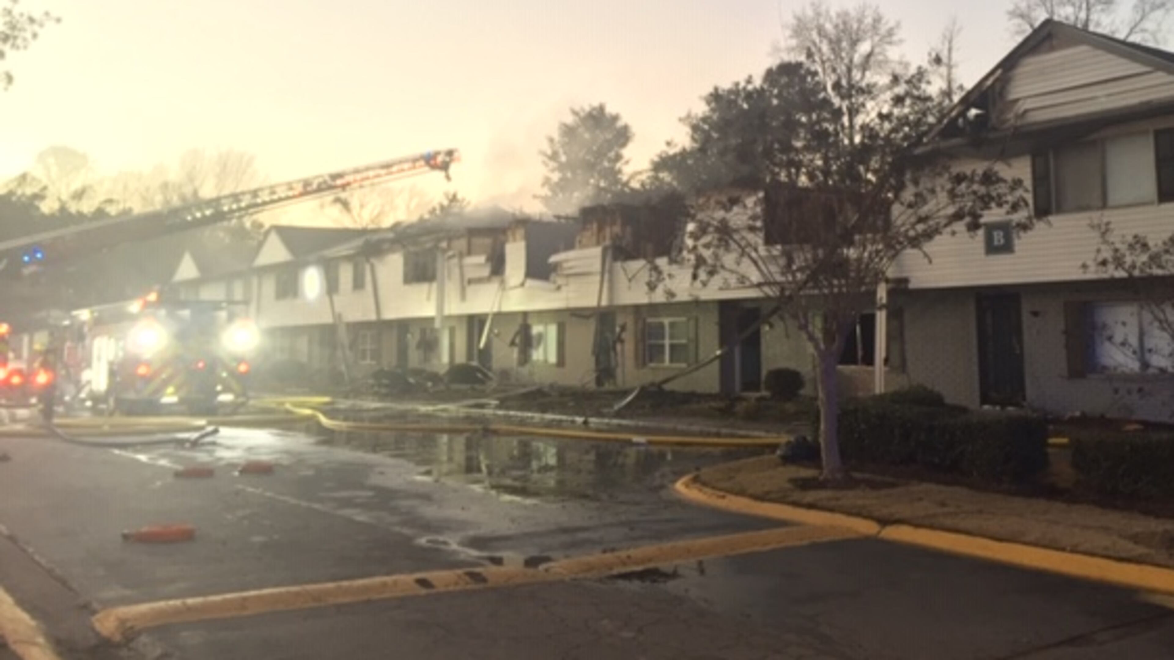 A fire damaged nine apartments in College Park on New Year's Eve.