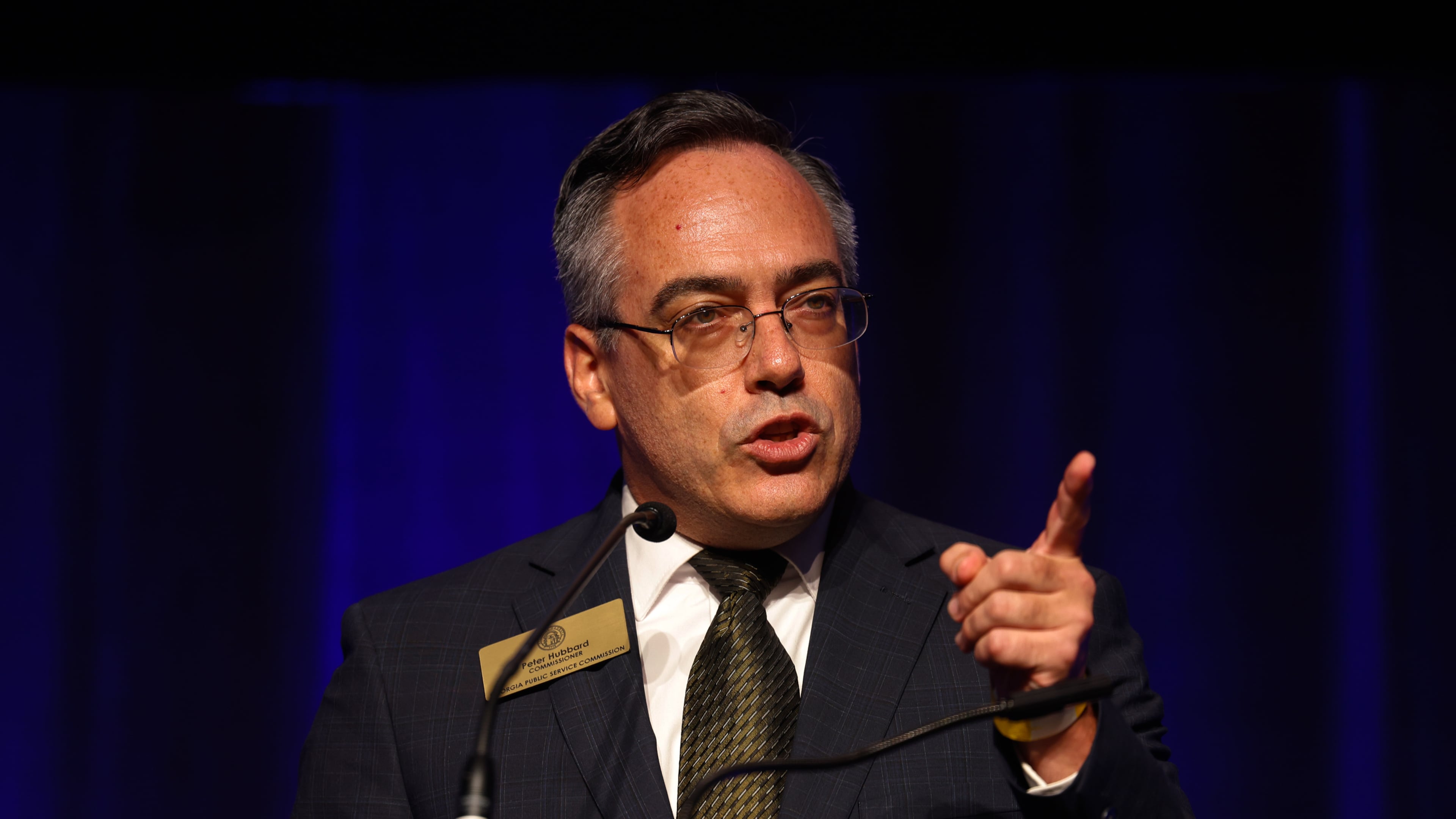 Georgia Public Service Commissioner Peter Hubbard speaks at the Democratic Party of Georgia state convention in Savannah on Saturday. (Arvin Temkar/AJC)