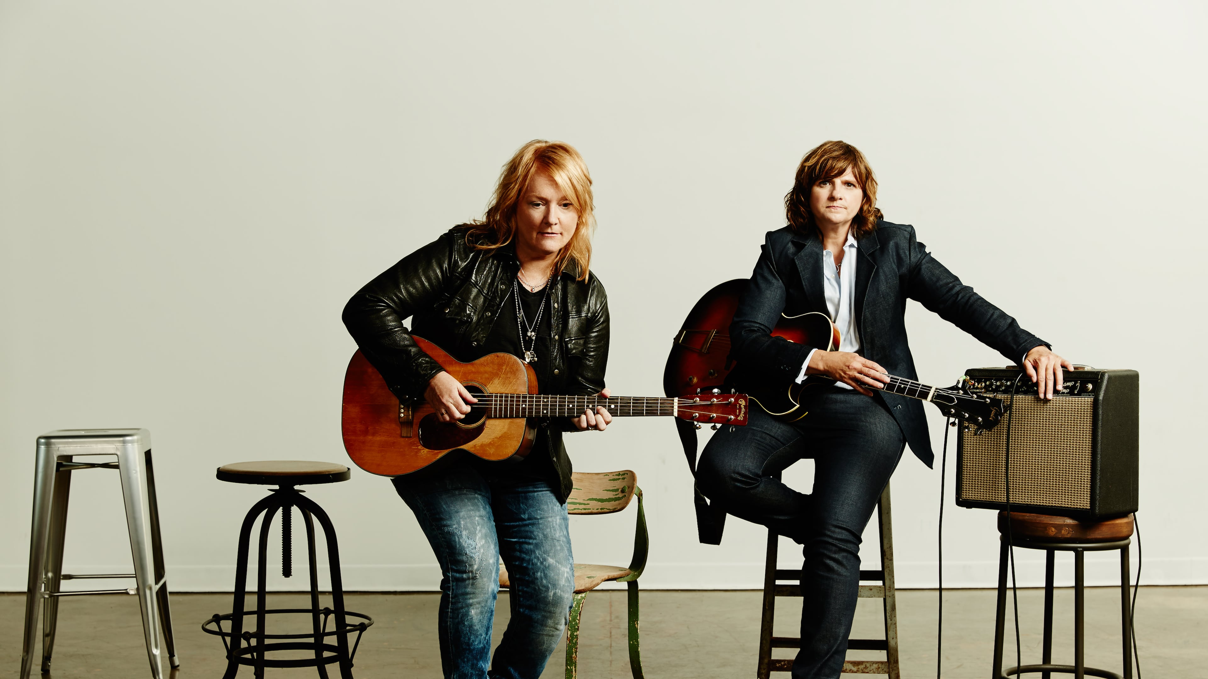 Emily Saliers (left) and Amy Ray have made adjustments to their Indigo Girls shows since the Atlanta duo went public in April about Saliers' two medical conditions. (Jeremy Cowert/Courtesy of Last Word Features)