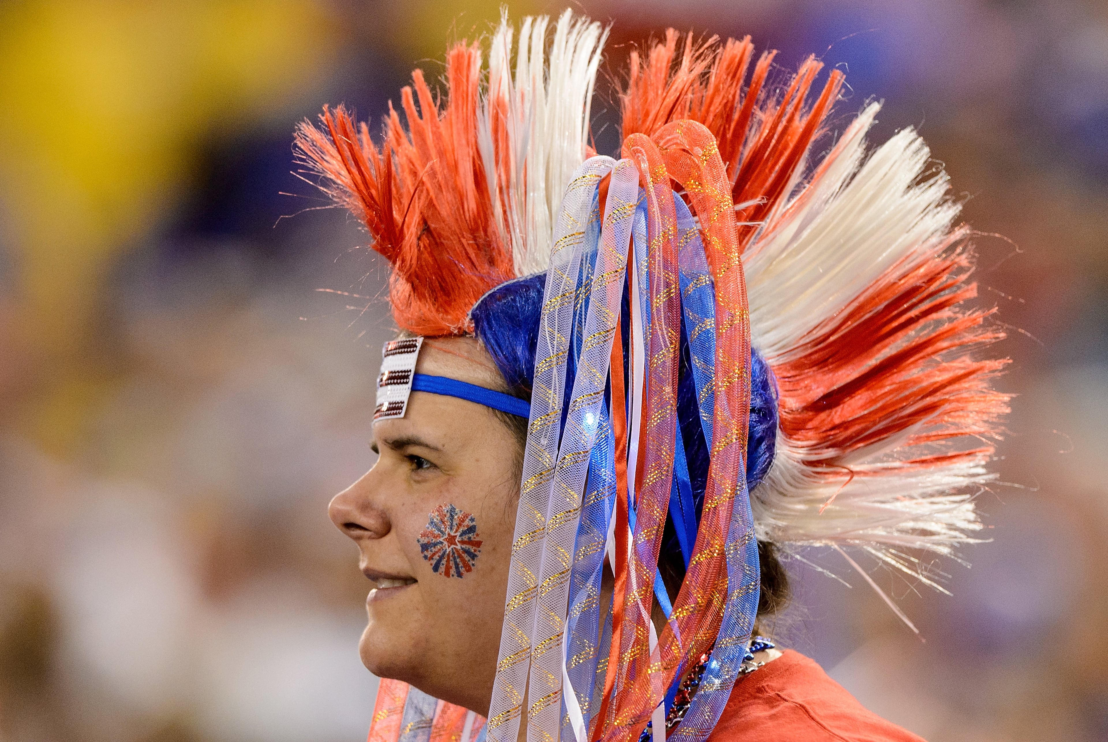 MONTREAL, QC - JUNE 30: Fans of the United States watch warm-ups before the USA takes on Germany in the FIFA Women's World Cup 2015 Semi-Final Match at Olympic Stadium on June 30, 2015 in Montreal, Canada. (Photo by Minas Panagiotakis/Getty Images)