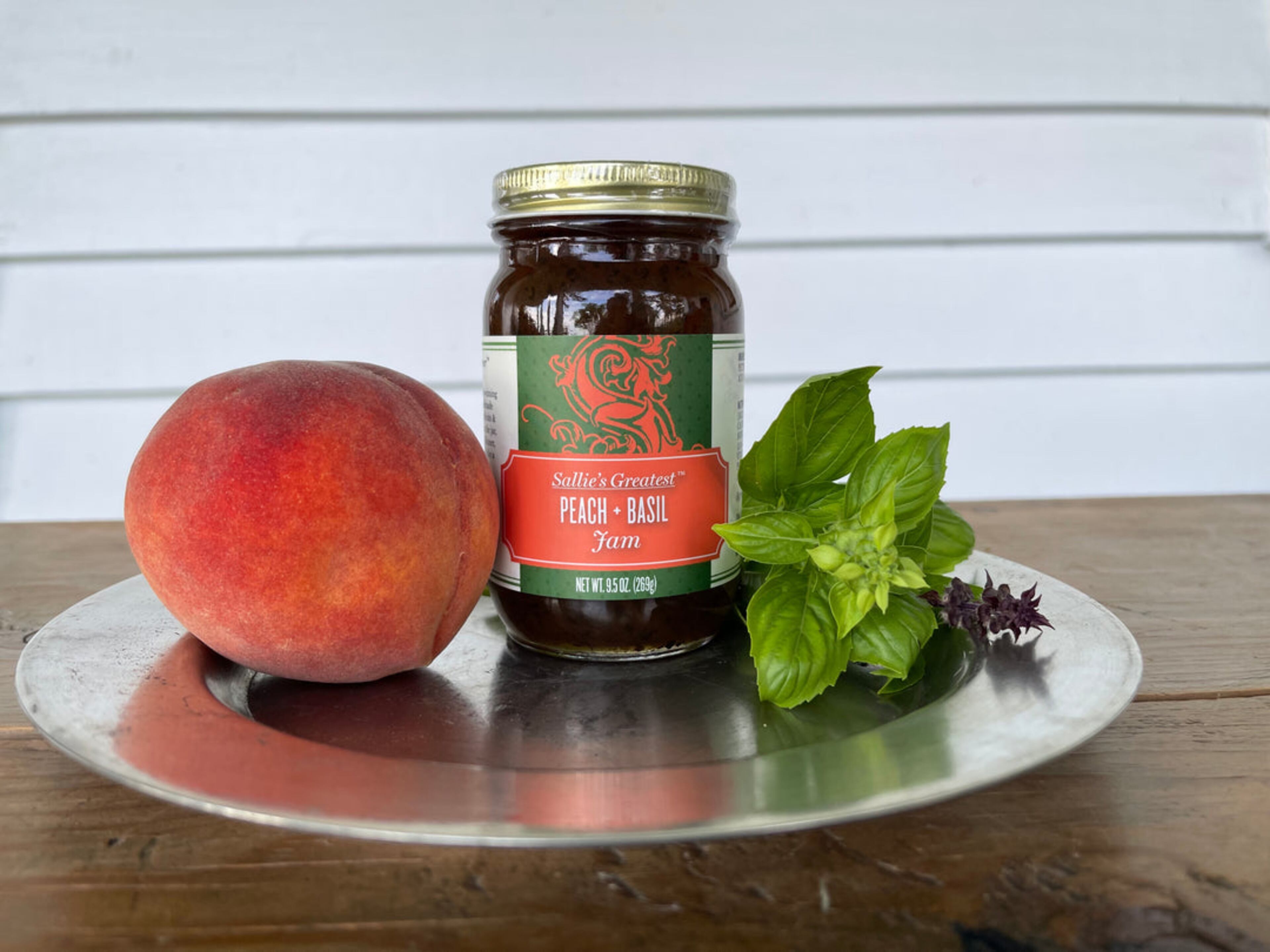Peach and basil jam from Sallie’s Greatest. Courtesy of Sallie’s Greatest