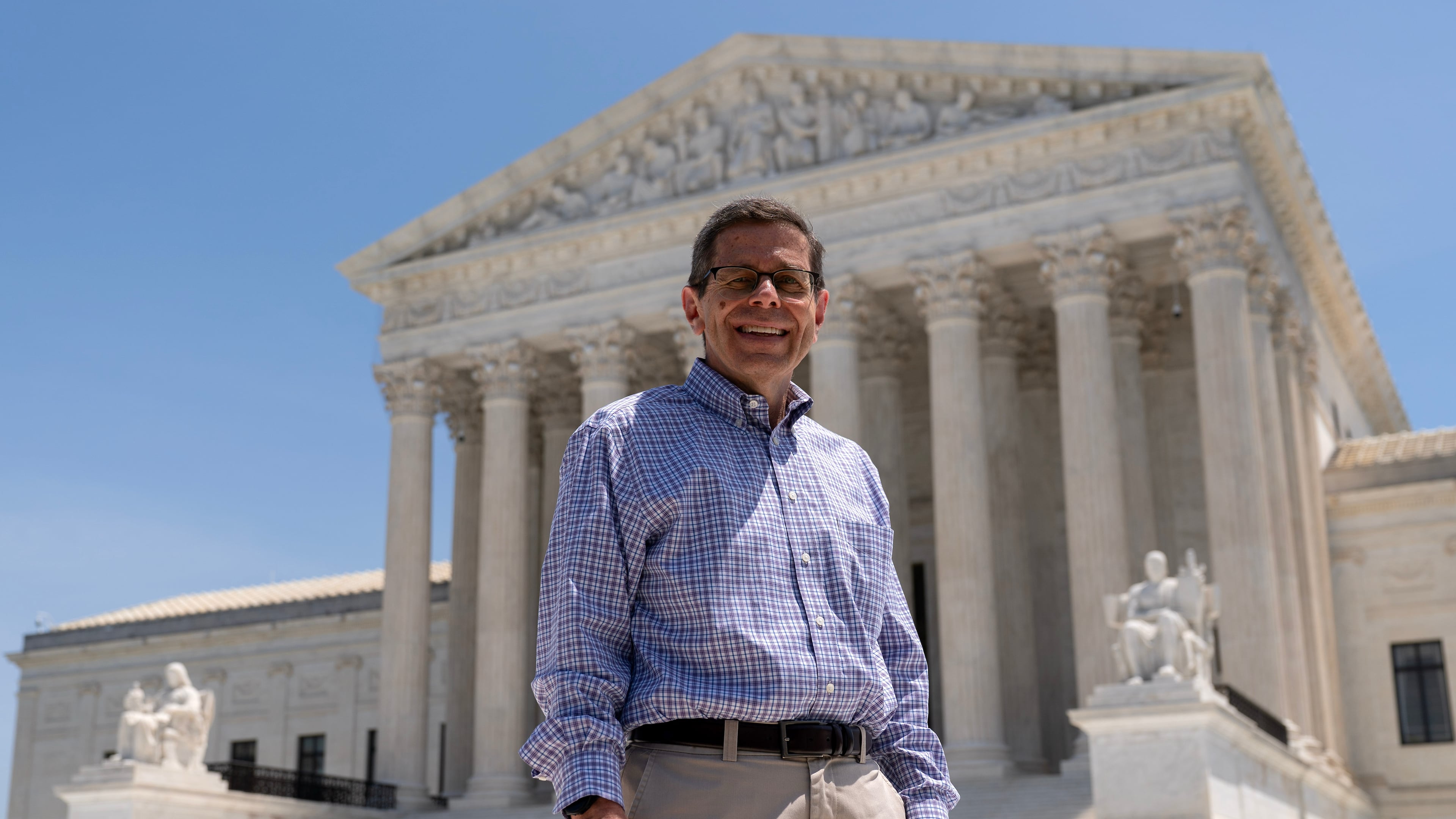 Mark Sherman poses for a photograph outside of the Supreme Court Tuesday, June 30, 2026, on the last day of the Court term on Capitol Hill, Tuesday, June 30, 2026, in Washington. (AP Photo/Jose Luis Magana)