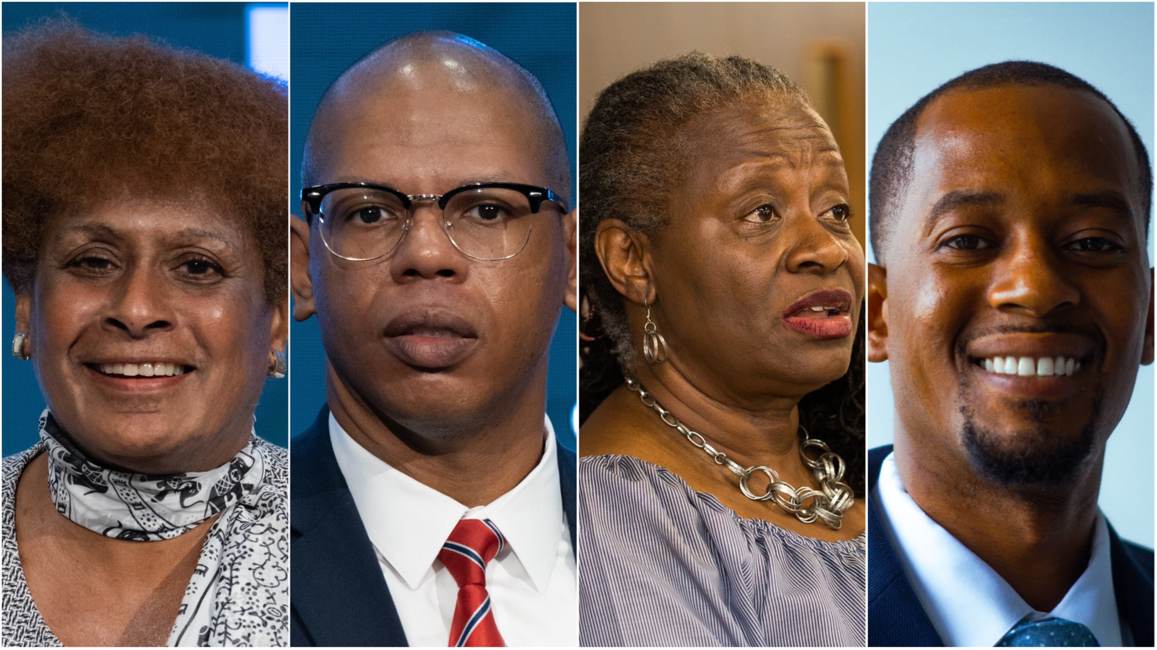Longtime Atlanta Councilwoman Cleta Winslow (left) is facing Jason Dozier (second from left) in a runoff for her District 4 seat. Joyce Sheperd, another veteran councilwoman, is facing Antonio Lewis in a runoff for her District 12 seat. FILE PHOTOS