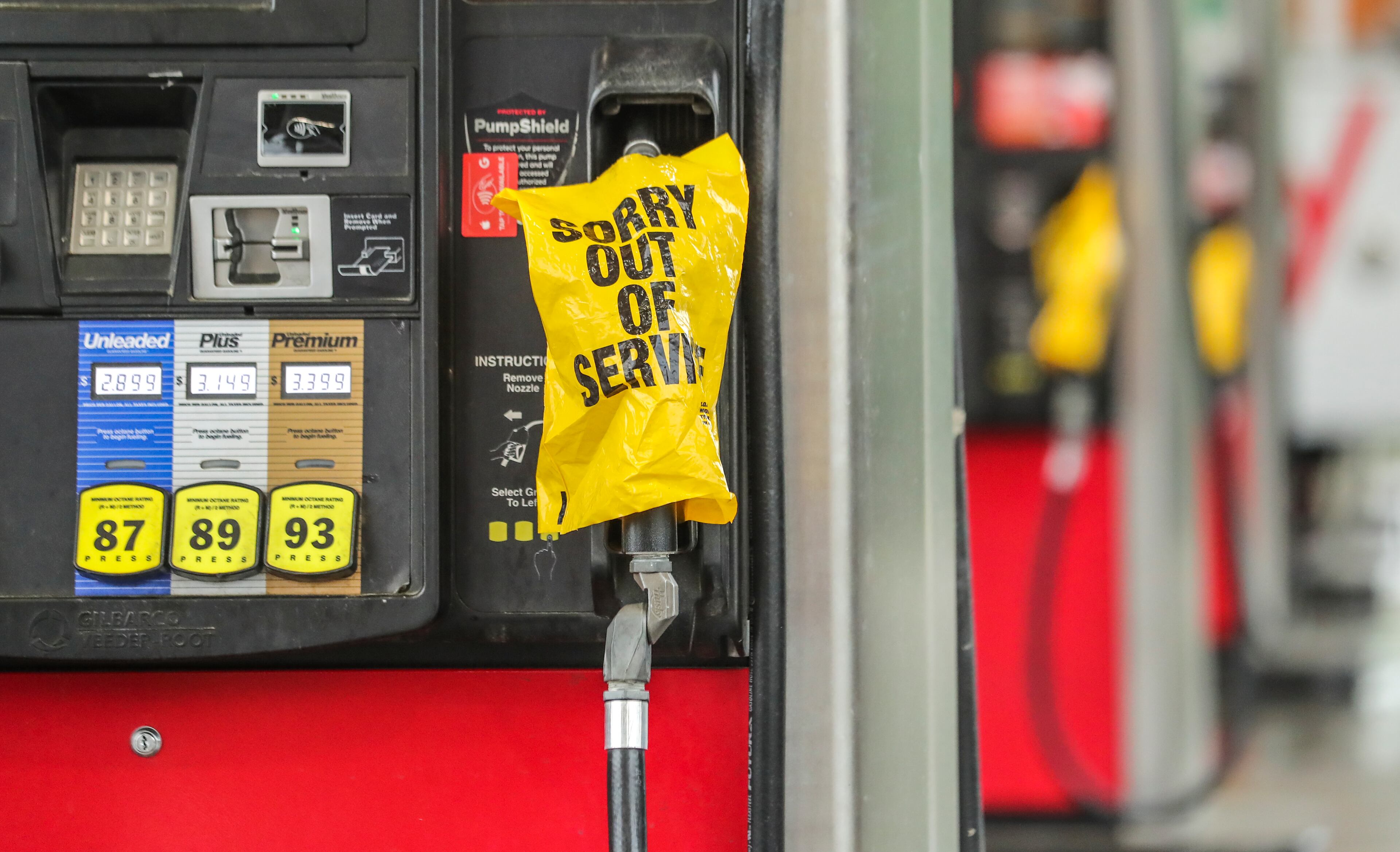 May 12, 2021 DeKalb County: The QuikTrip on the corner of North Cliff Valley way and Buford Highway was out of gas on Wednesday morning, May 12, 2021 with all their gasoline pumps bagged. Gov. Brian Kemp signed an executive order that will suspend the state’s gas tax through Saturday after the shutdown of Colonial Pipeline’s network led to a rise in fuel prices and shortages in some parts of Georgia. The supply strain is a result of the recent cyberattack on Colonial Pipeline, which operates the biggest gas pipeline on the East Coast. Colonial, headquartered in Alpharetta, said it plans to “substantially” restore services by the end of the week. Federal and state officials took steps, such as waiving some fuel requirements, to address the shortages. Gov. Brian Kemp temporarily suspended the state gas tax. The spike in gas prices on Tuesday indicated that consumers were emptying pumps due to worries about the pipeline, said Montrae Waiters, a spokeswoman for AAA. The average price in metro Atlanta jumped from $2.76 per gallon on Monday to $2.87 on Tuesday. (John Spink / John.Spink@ajc.com)