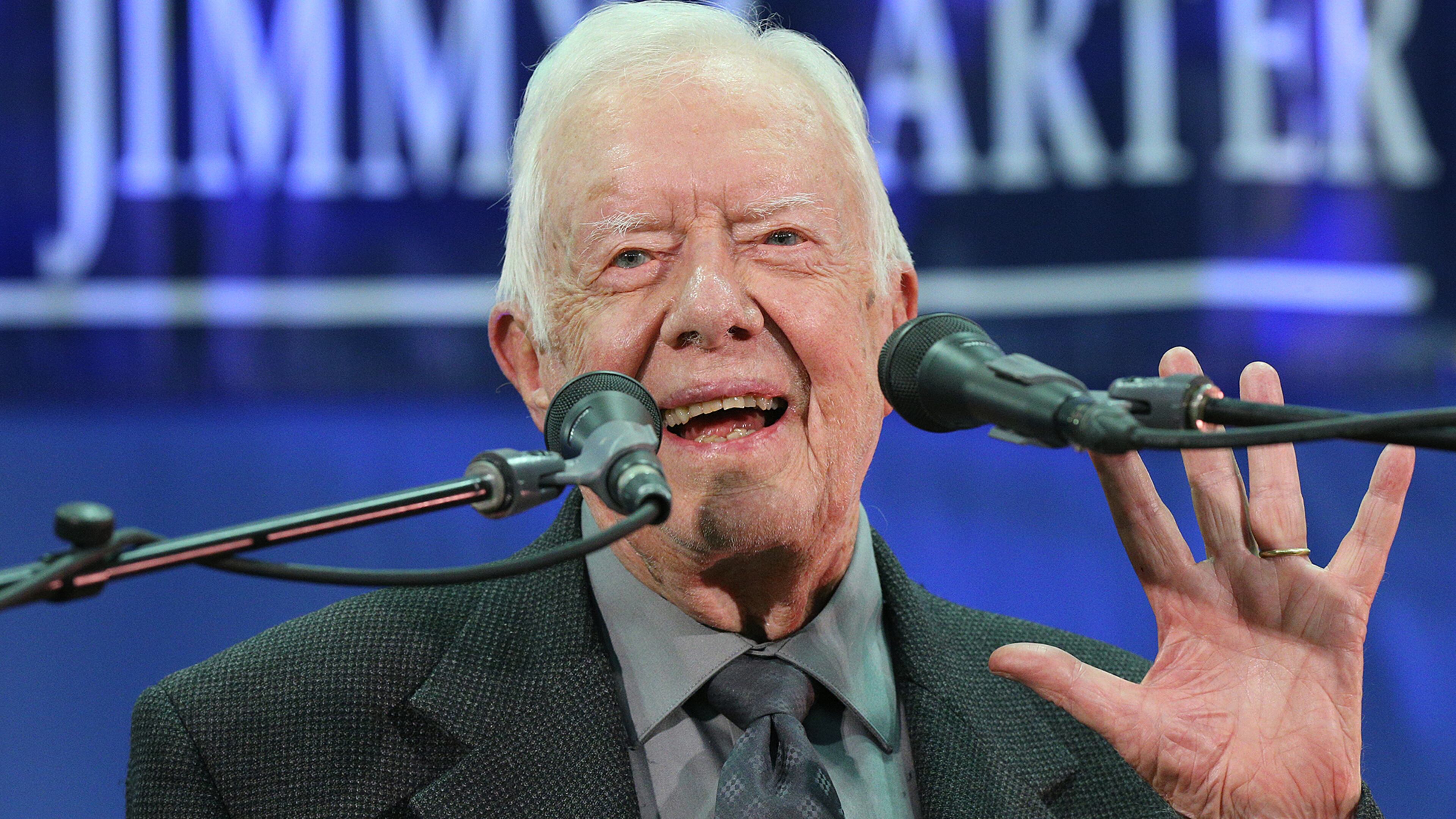 September 12, 2018 Atlanta: Former President Jimmy Carter, 93, answers questions from students during his annual town hall with Emory University freshman in the campus gym on Wednesday, Sept 12, 2018, in Atlanta. Curtis Compton/ccompton@ajc.com