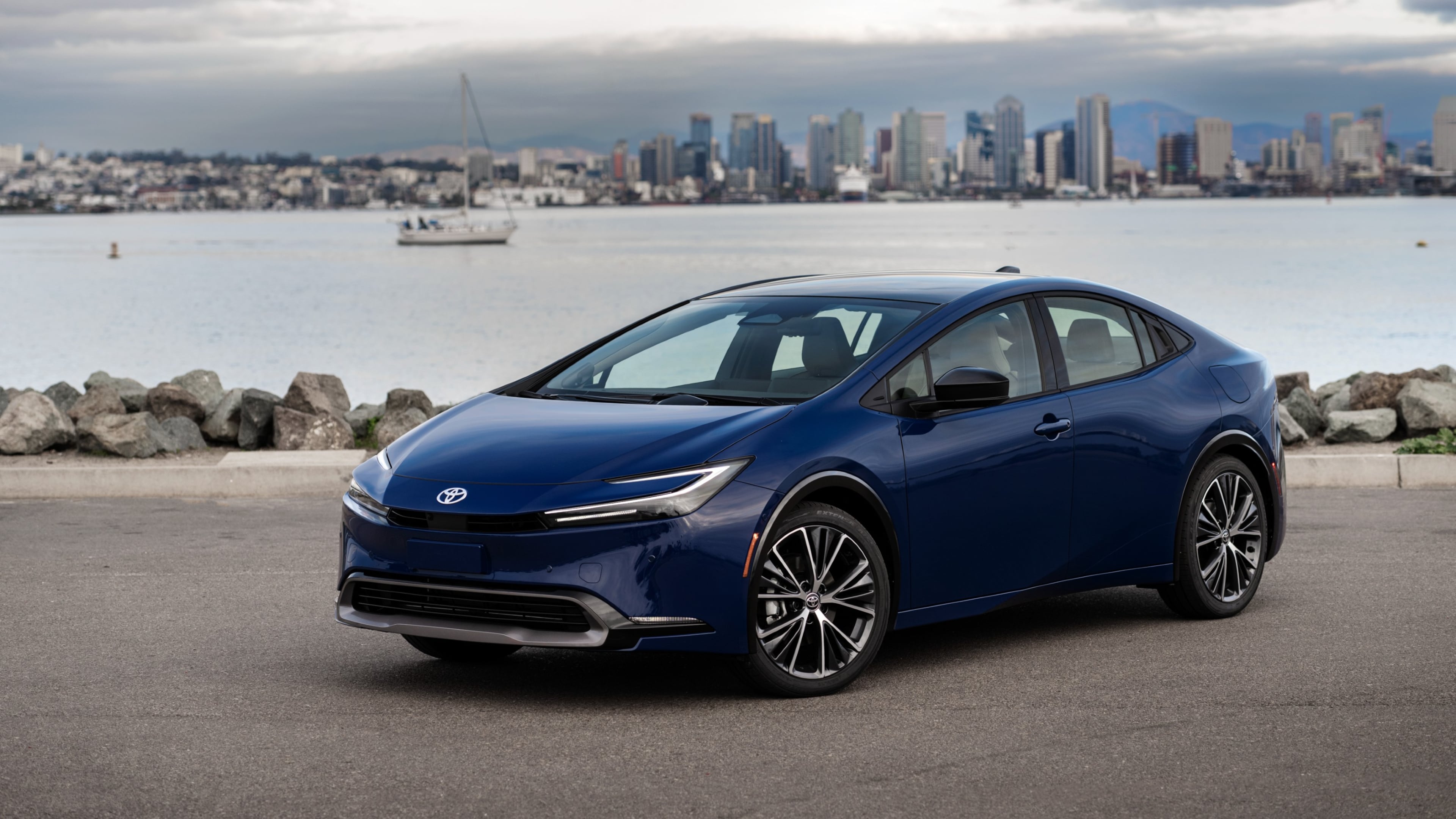 This photo provided by Toyota shows the 2023 Prius, whose redesign that year brought headturning looks and improved performance to accompany its longstanding fuel efficiency. (Courtesy of Toyota Motor Sales U.S.A. via AP)