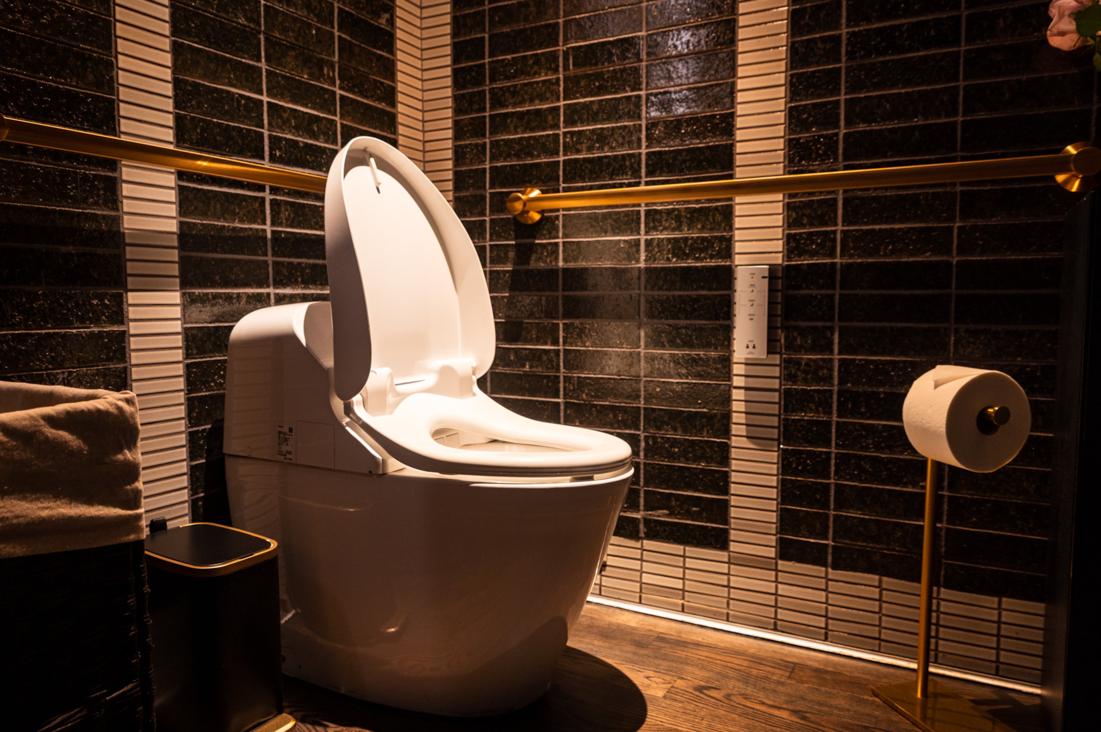 The Toto toilet at Mujo has "all the bells and whistles," according to Federico Castellucci, CEO of the Castellucci Hospitality Group. (Henri Hollis/AJC)