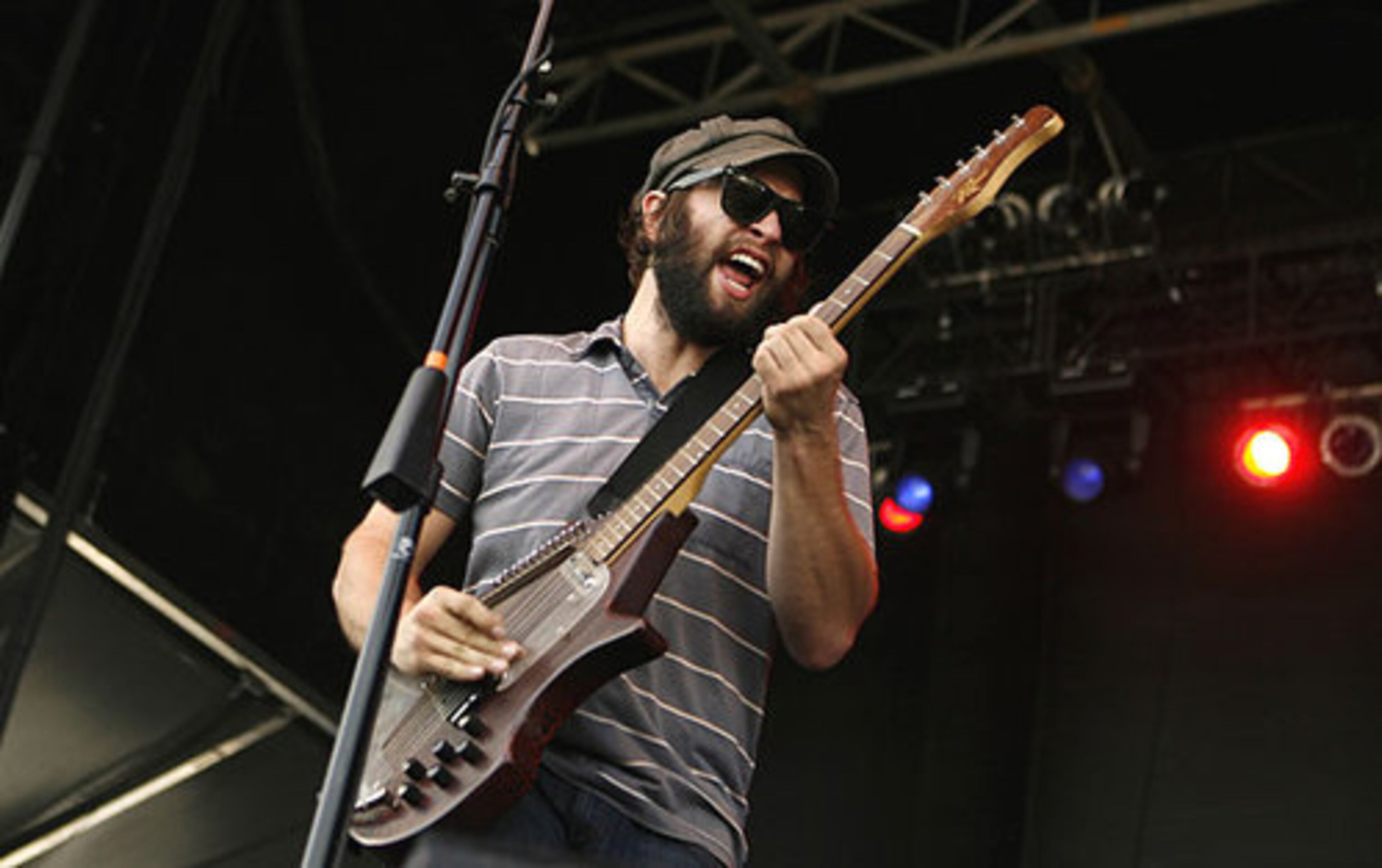 Alex Maas of The Black Angels performs.