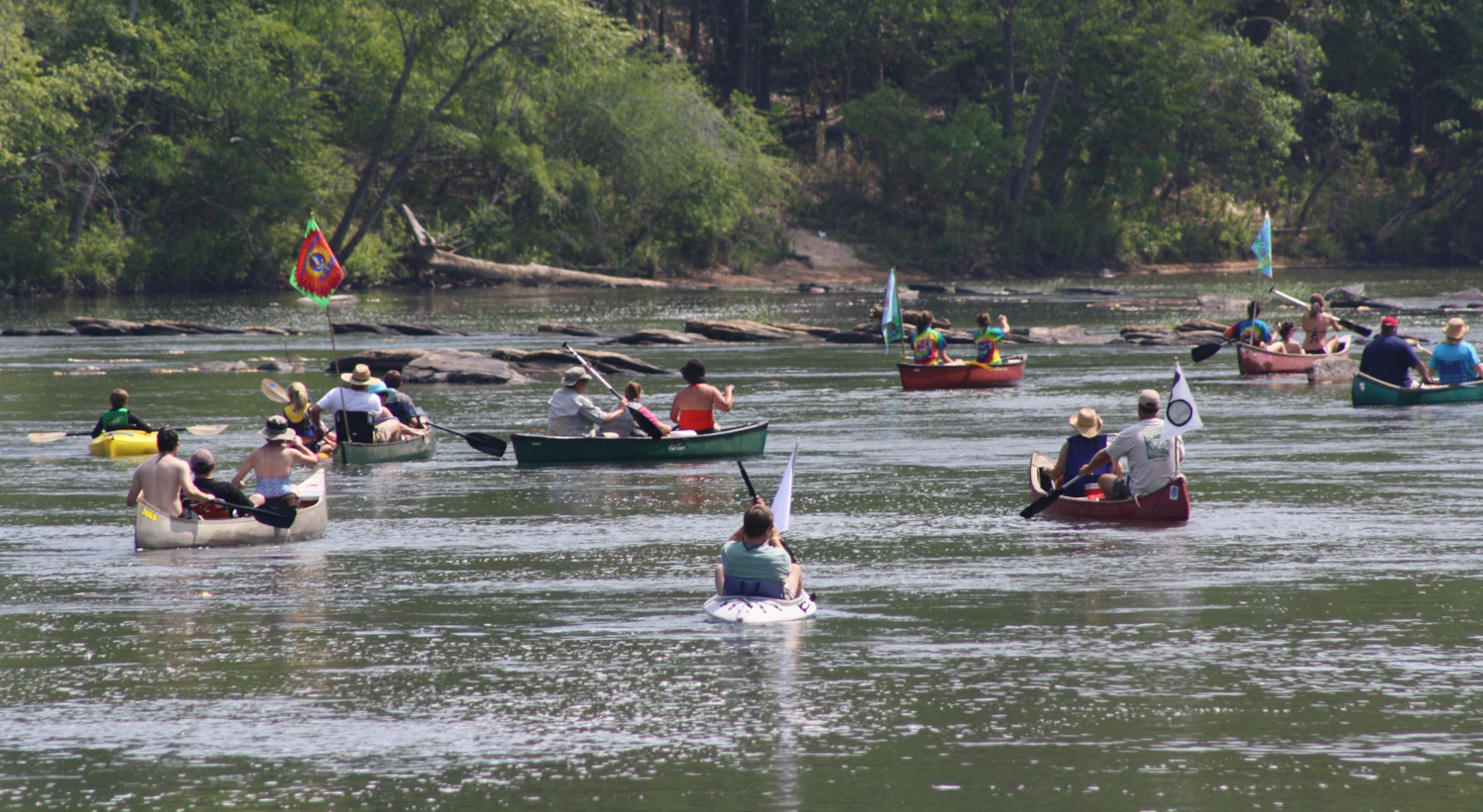 Paddlers are shown on the Flint River near Albany, Ga. (Photo Courtesy of Explore Georgia)