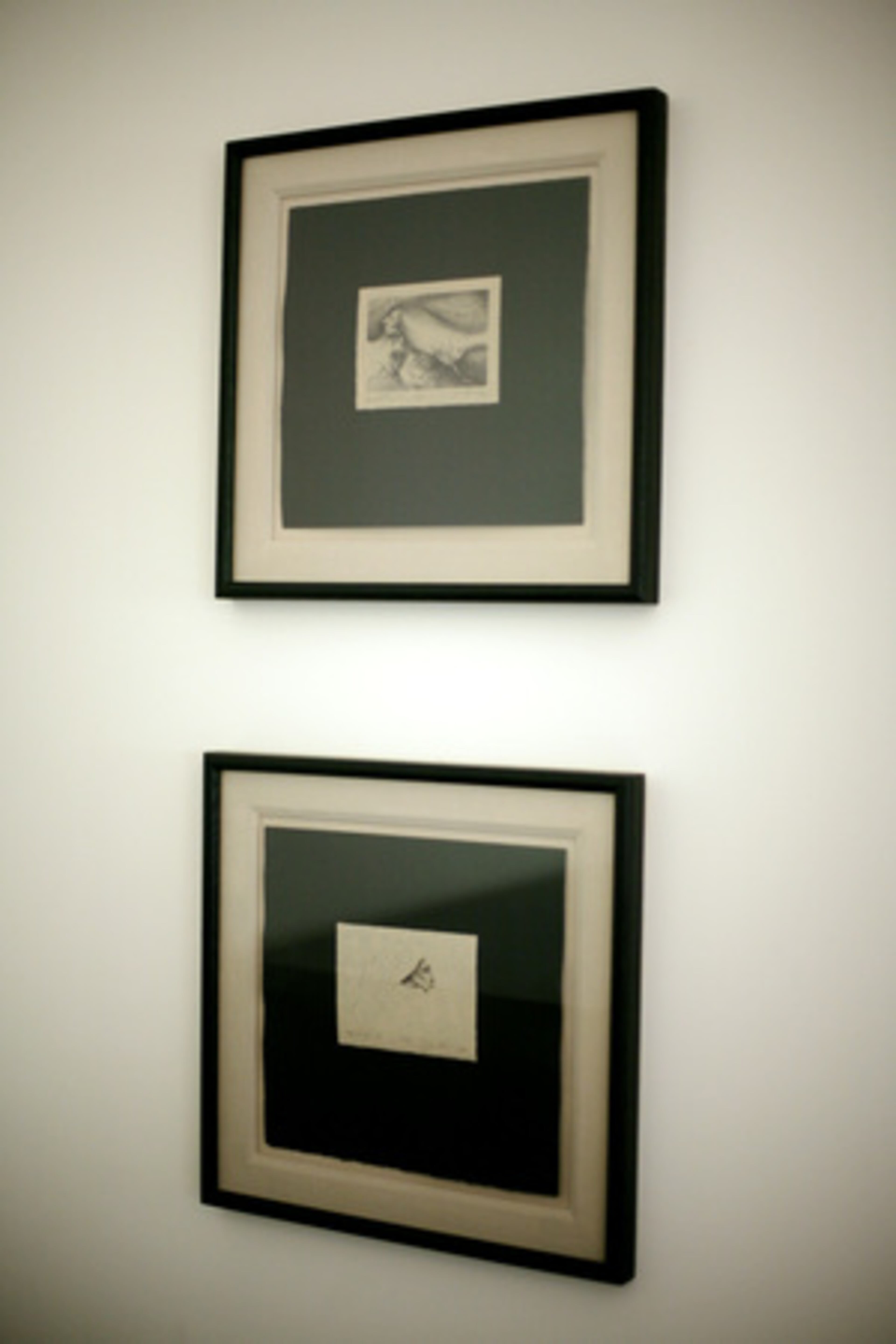 These pencil drawings hanging in the master suite were created by Taos, N.M., artist Frank Howell. A larger Howell drawing hangs in the foyer leading to the guest suite.