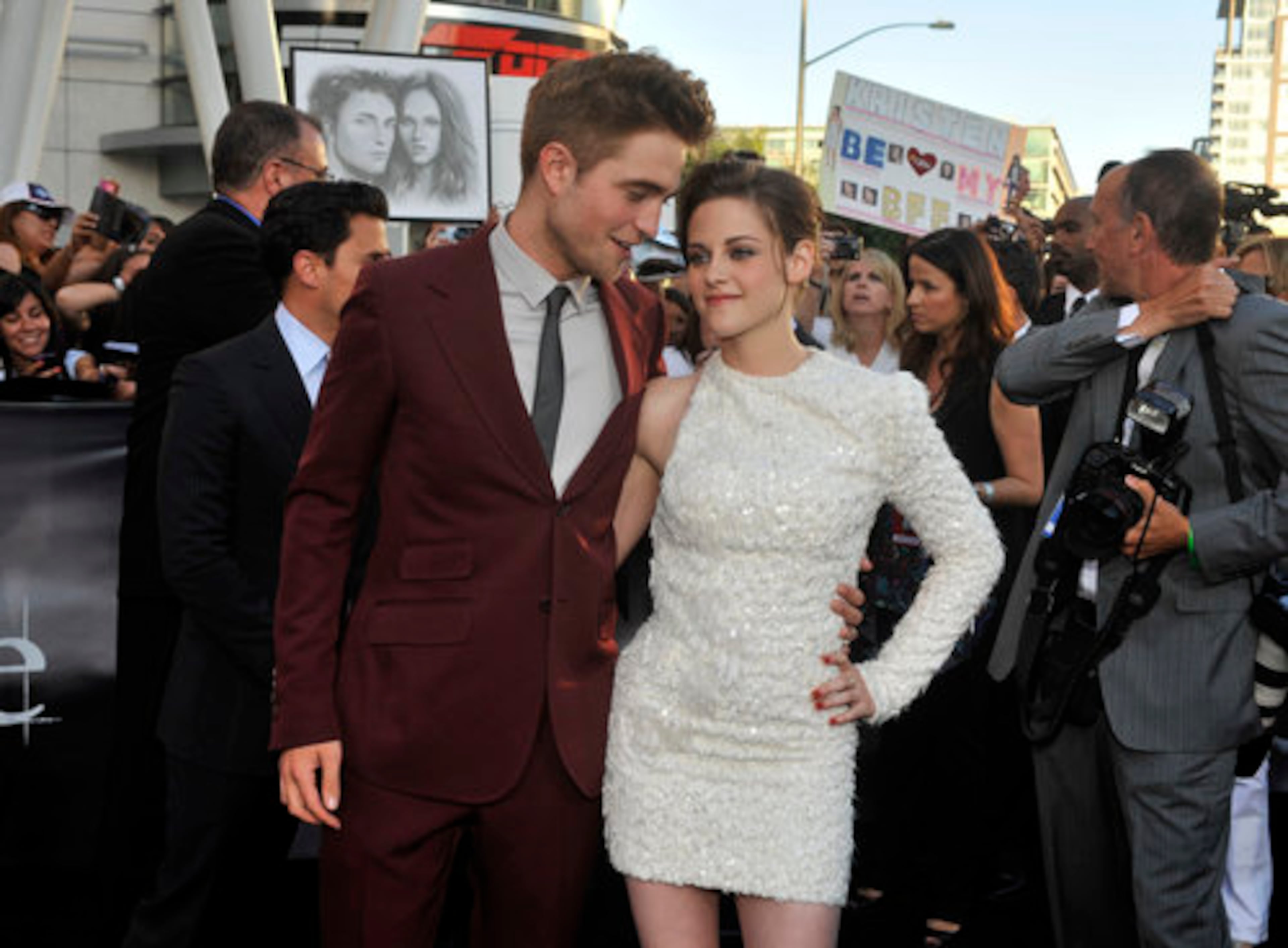 Robert Pattinson, left, and Kristen Stewart.