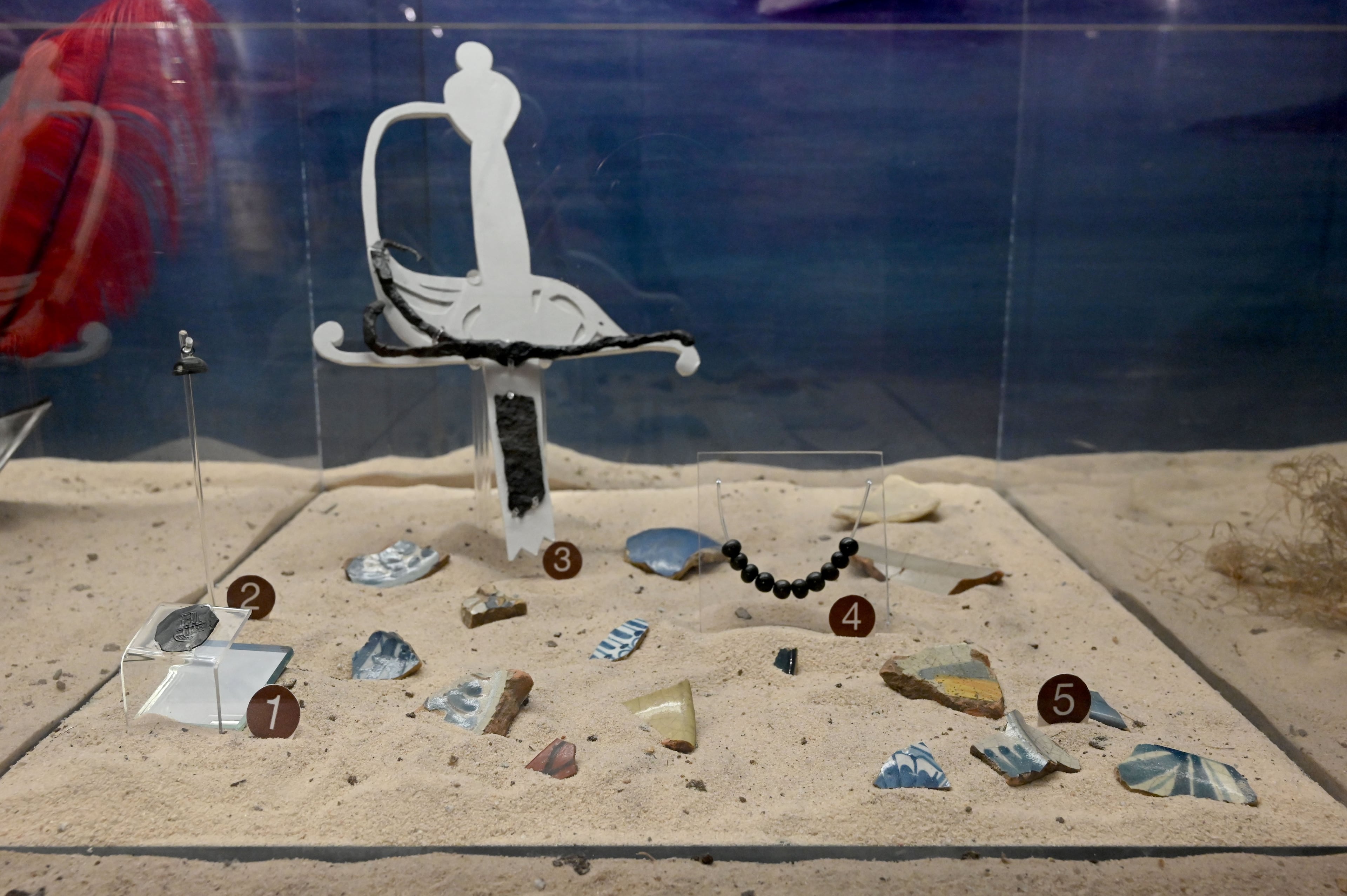 Exhibits on the Spanish missions are displayed in the museum at Fort King George State Historic Site in Darien. (Hyosub Shin/AJC)