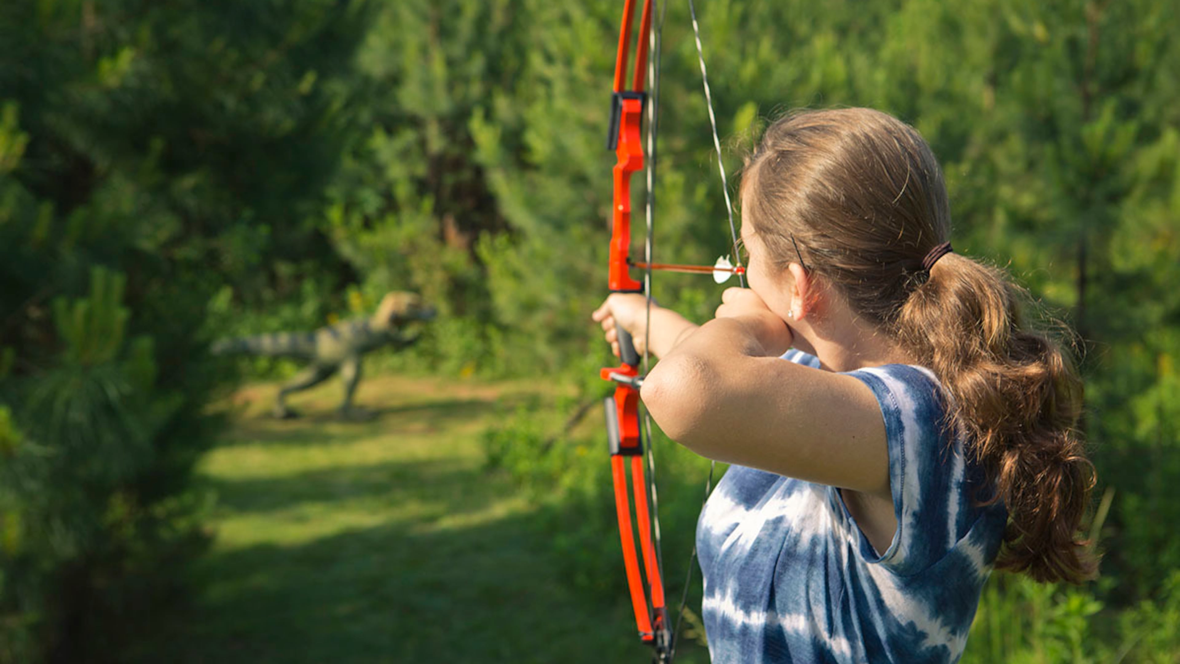 A young archer hones her skills at Panola Mountain State Park.