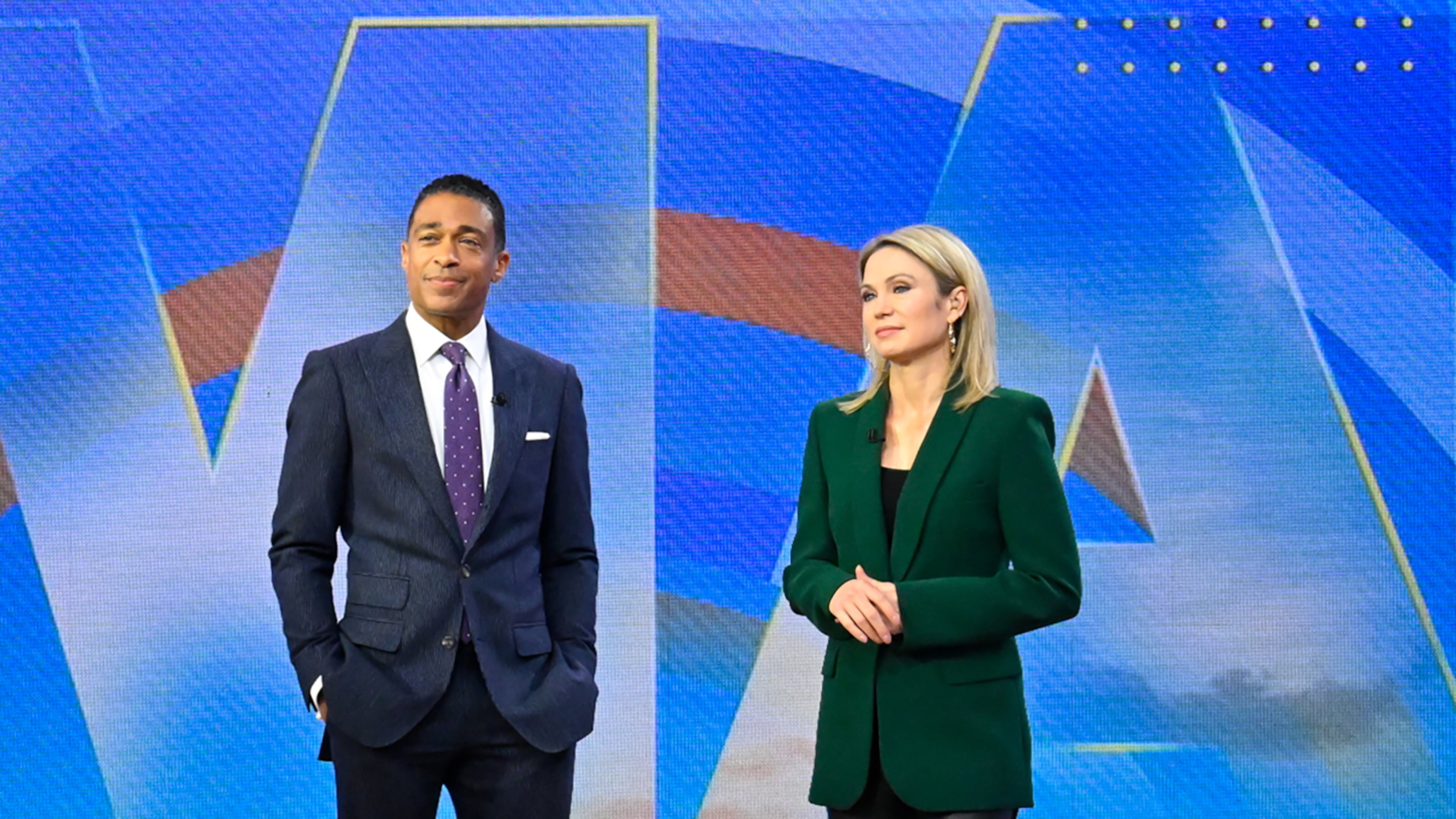 GMA3: WHAT YOU NEED TO KNOW - 10/25/22 -
TJ Holems and Amy Robach. Tuesday, October 25, 2022 on ABC.
(ABC/Jeff Neira)
TJ HOLMES, AMY ROBACH