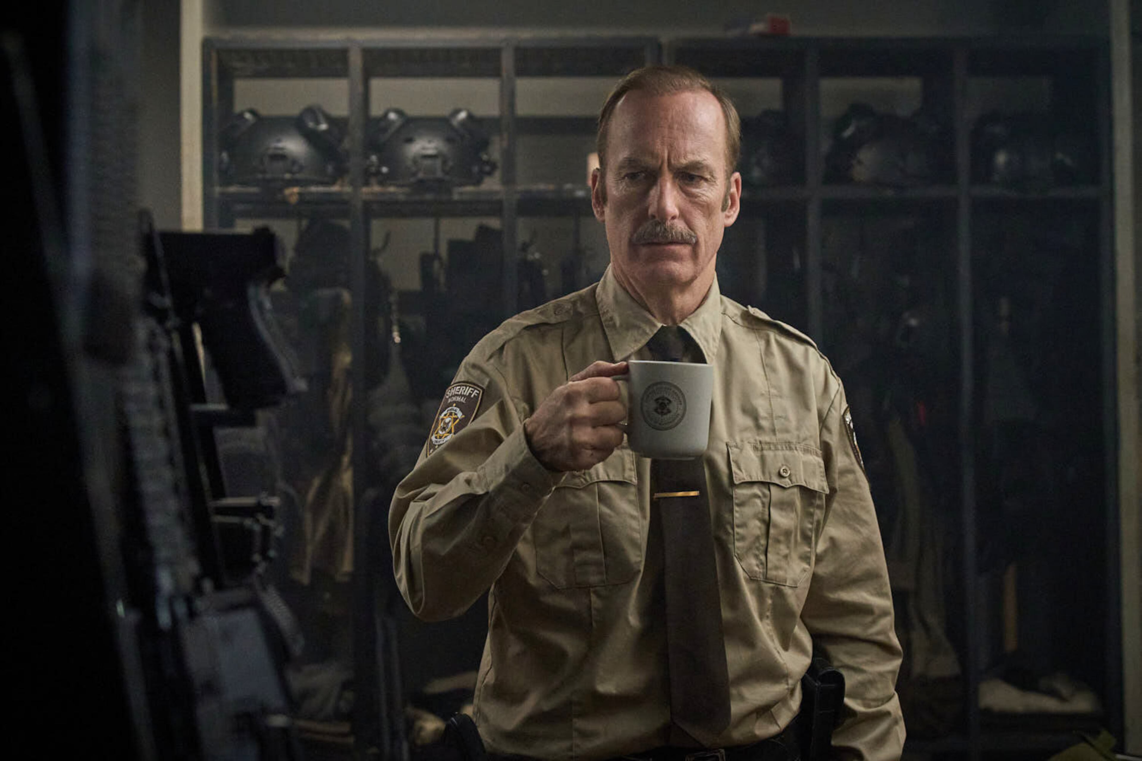 Bob Odenkirk plays Ulysses, a forlorn man covering for a longtime sheriff who died in a mysterious ice fishing accident, in "Normal," which premiered in theaters Friday. (Magnolia Pictures via AP)