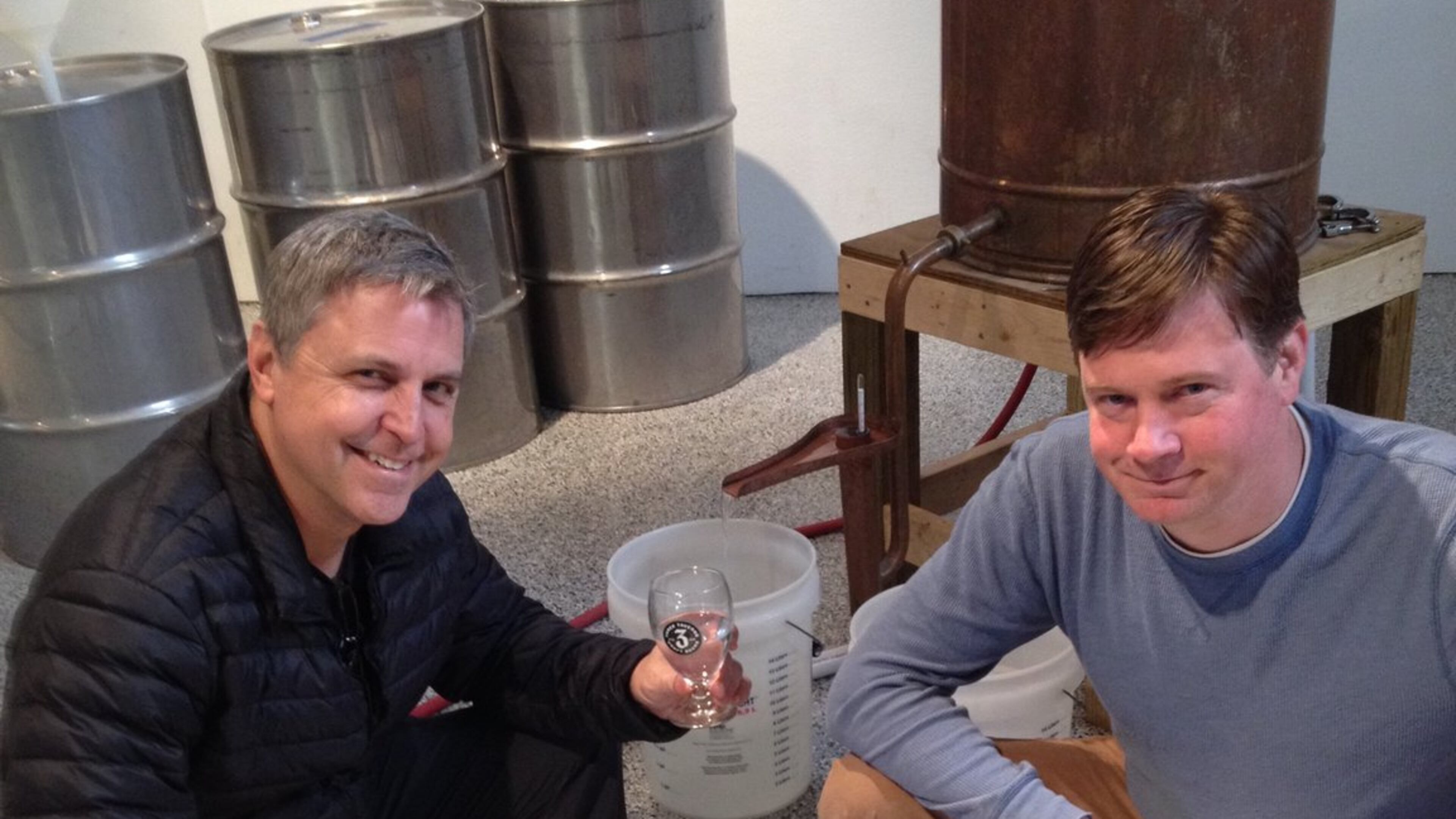 Brian Purcell and Michael Anderson at Independent Distilling Co. (Bob Townsend)
