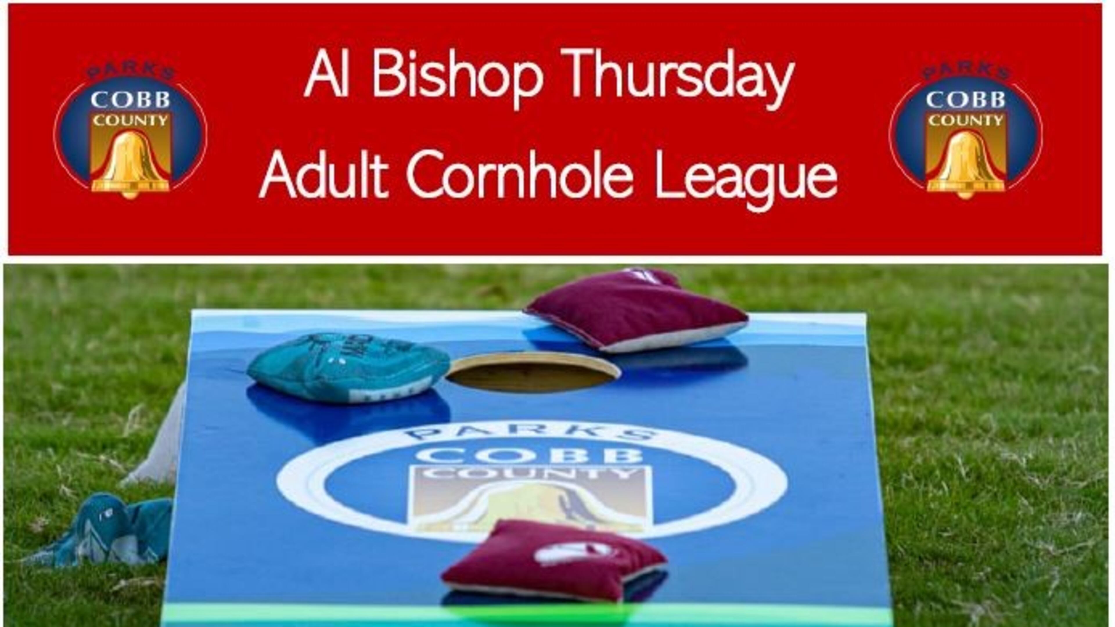 For ages 16 and older, adult cornhole leagues will begin play on March 30 for at least six weeks and a single elimination tournament. (Courtesy of Cobb County)
