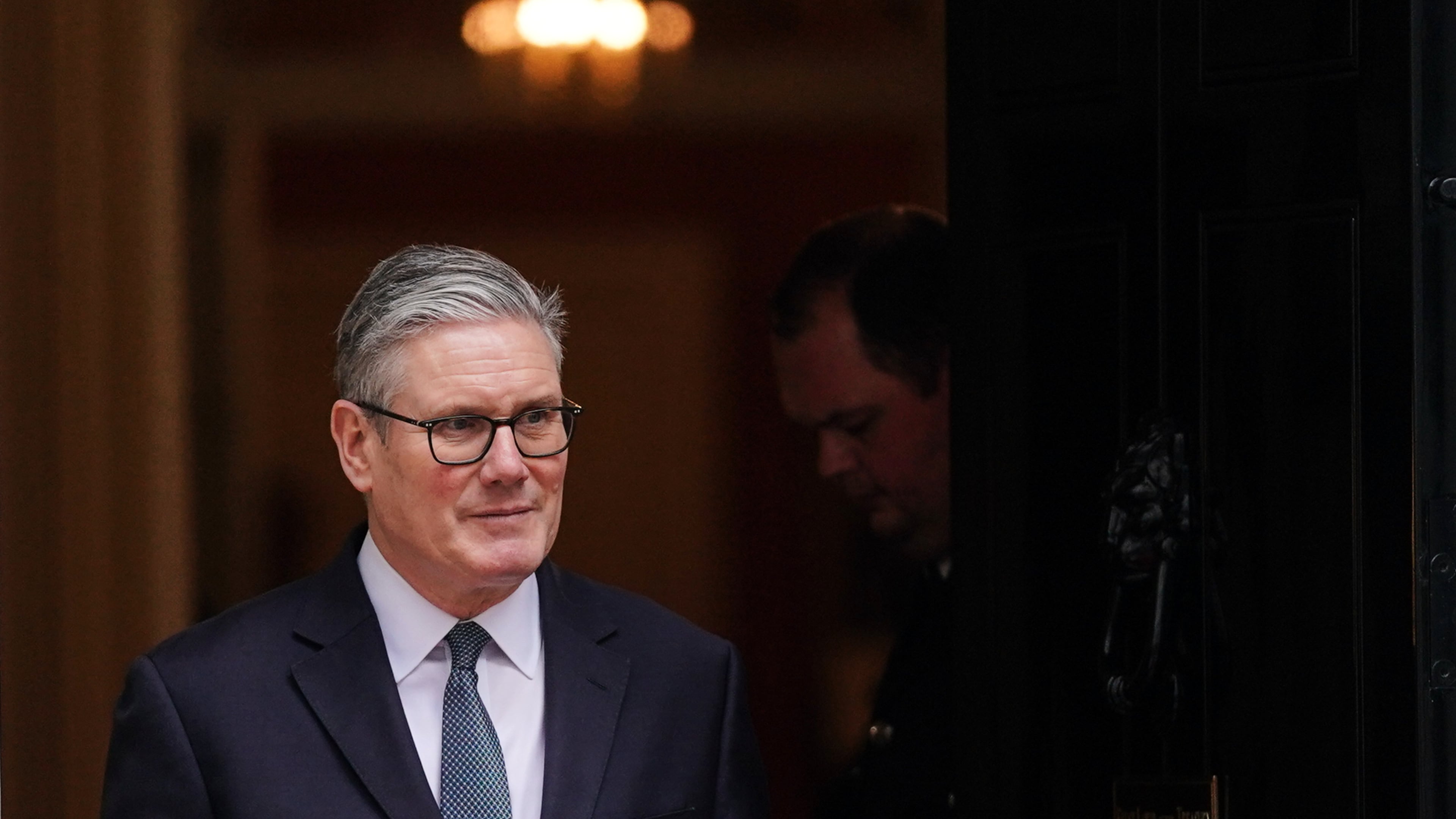 Britain's Prime Minister Keir Starmer leaves 10 Downing Street to welcome President Prabowo Subianto of Indonesia and after Britain's government has approved a massive new Chinese Embassy in central London in London, Tuesday, Jan. 20, 2026.(AP Photo/Alberto Pezzali)