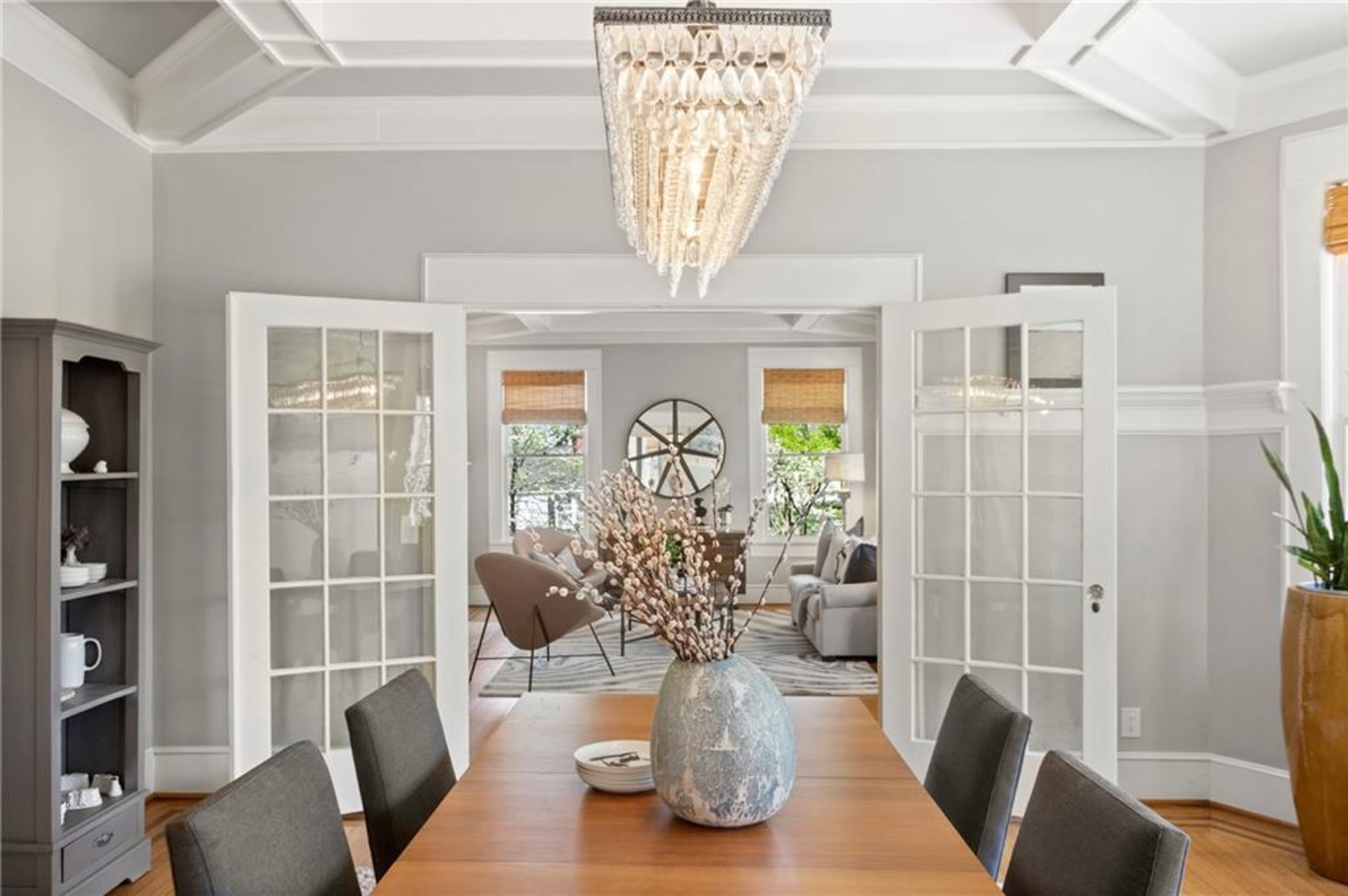 The French doors between the living and dining room.