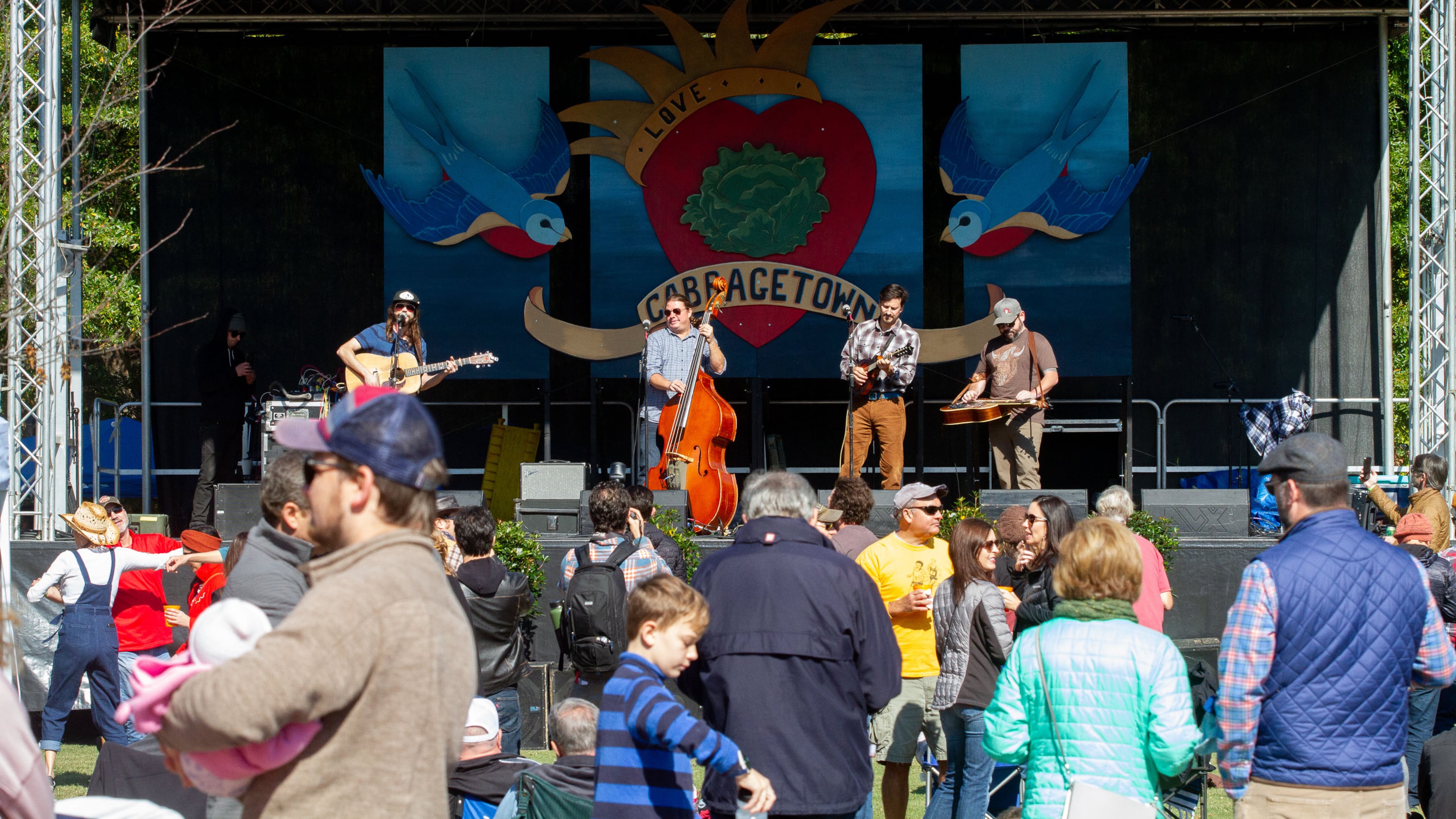 Smokey's Farmland plays on the Cabbagetown Park Stage during Chomp and Stomp in 2019. This year's event is Saturday, Nov. 7, 2026. (Steve Schaefer for the AJC)