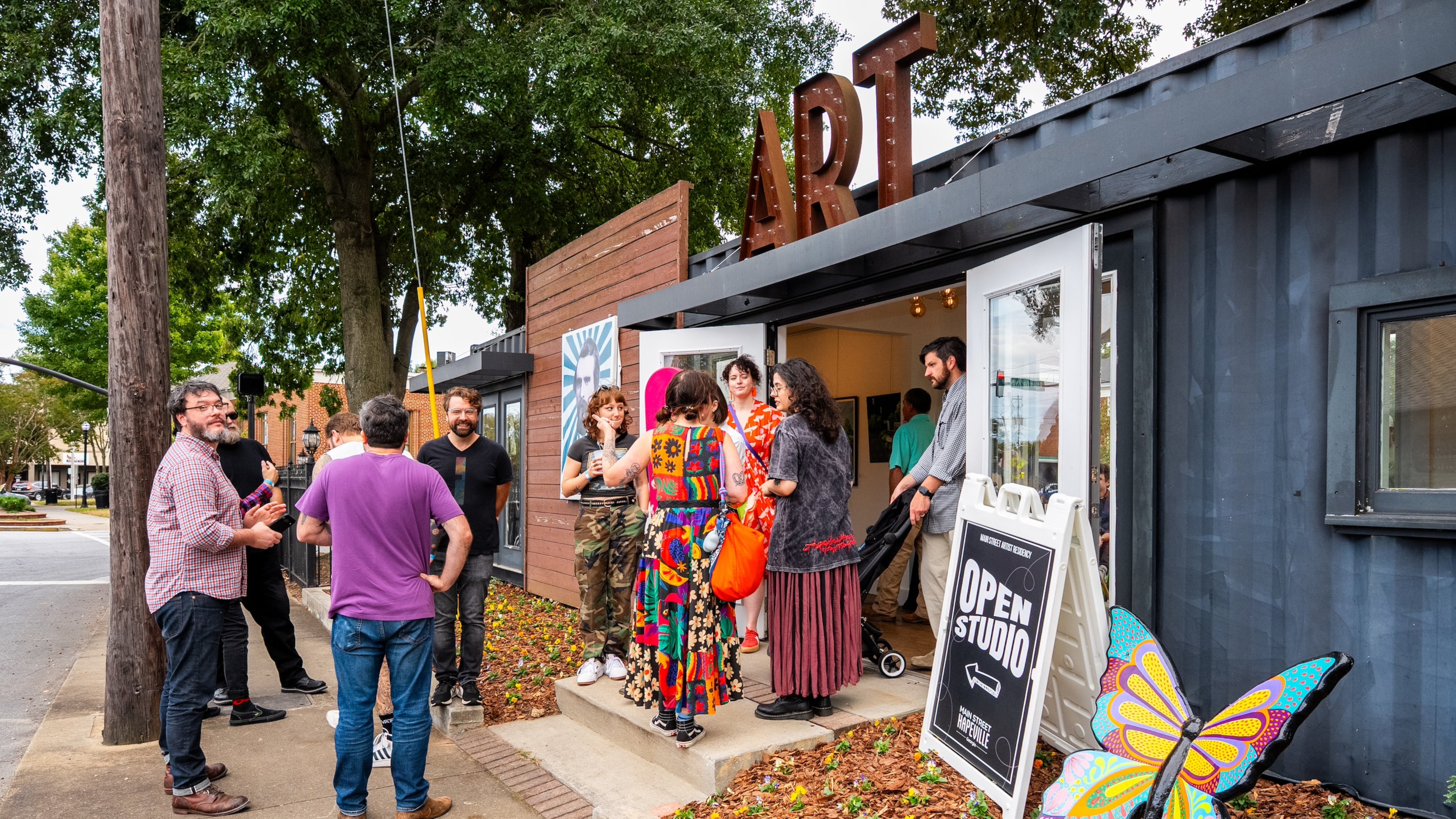 Hapeville's artist residency program allows creatives to occupy one of two converted shipping containers in the city's downtown and use them as studio and exhibition space. (Courtesy of city of Hapeville)