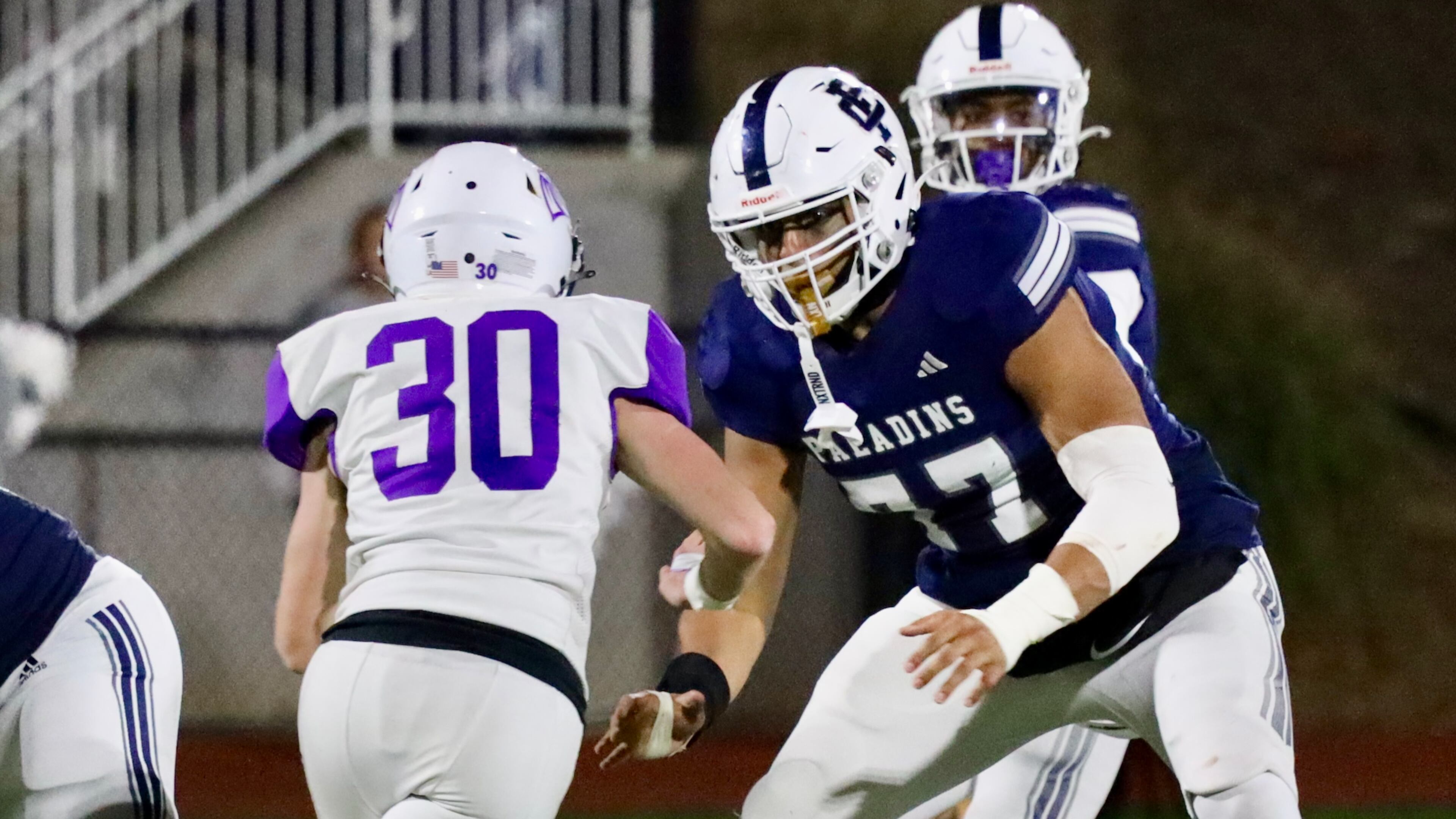 Georgia Tech commit Josh Petty (77) plays in a high school football game for Fellowship Christian against King's Ridge Christian. (Photo provided by Leigh-Ann Thompson)