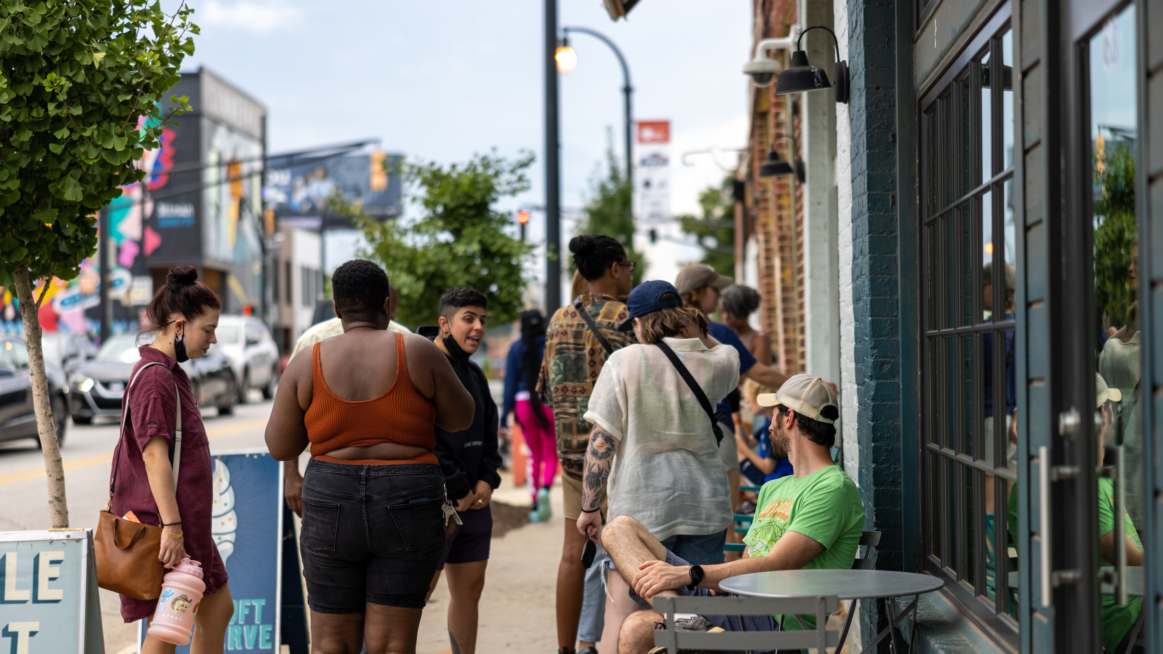 People hanging out in Summerhill on August 20, 2022