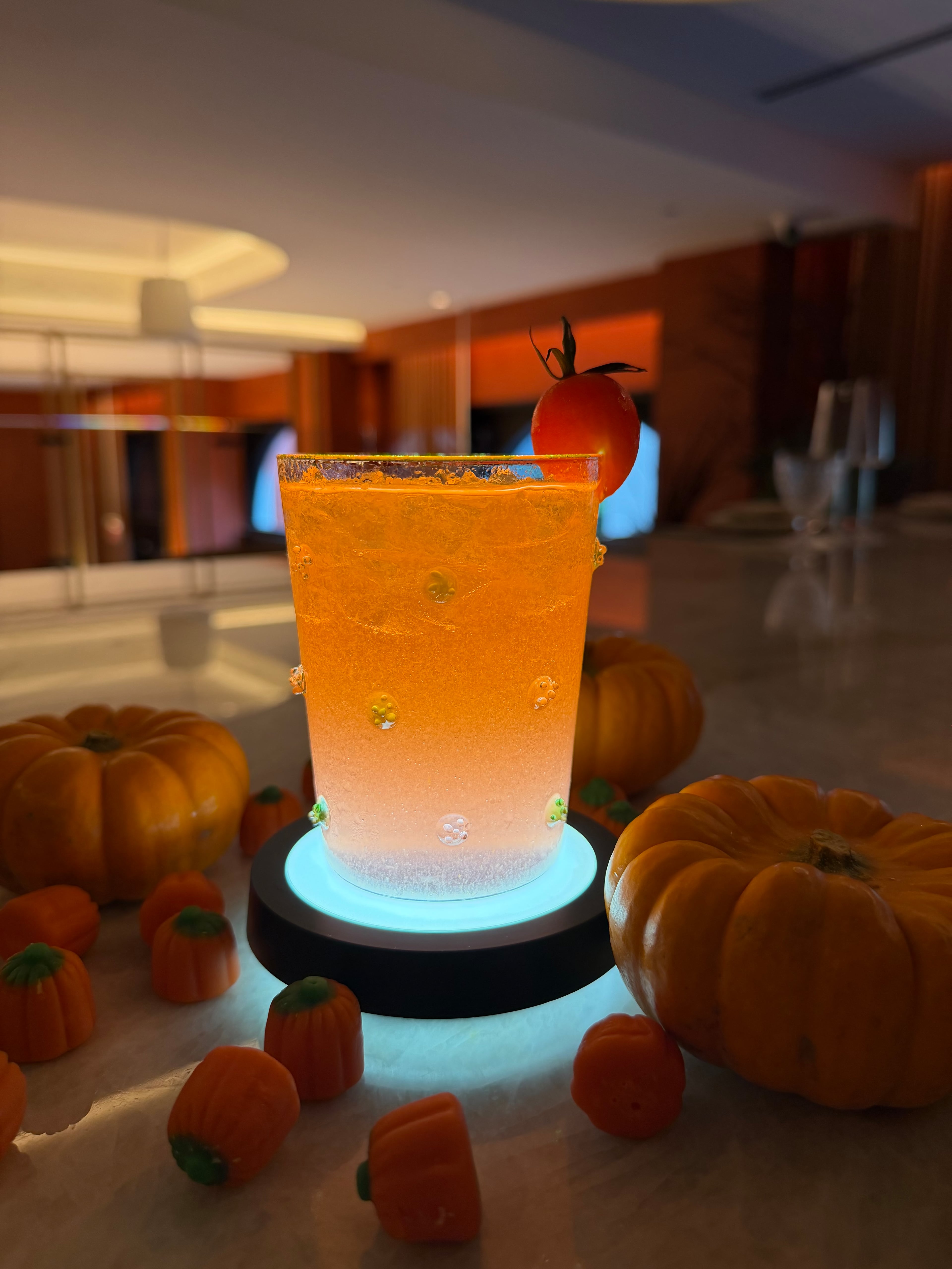 Midtown's Pataaka combines roasted pumpkin and tomato in this autumnal margarita treated with Indian spices and sweetness. (Courtesy of Pataaka)
