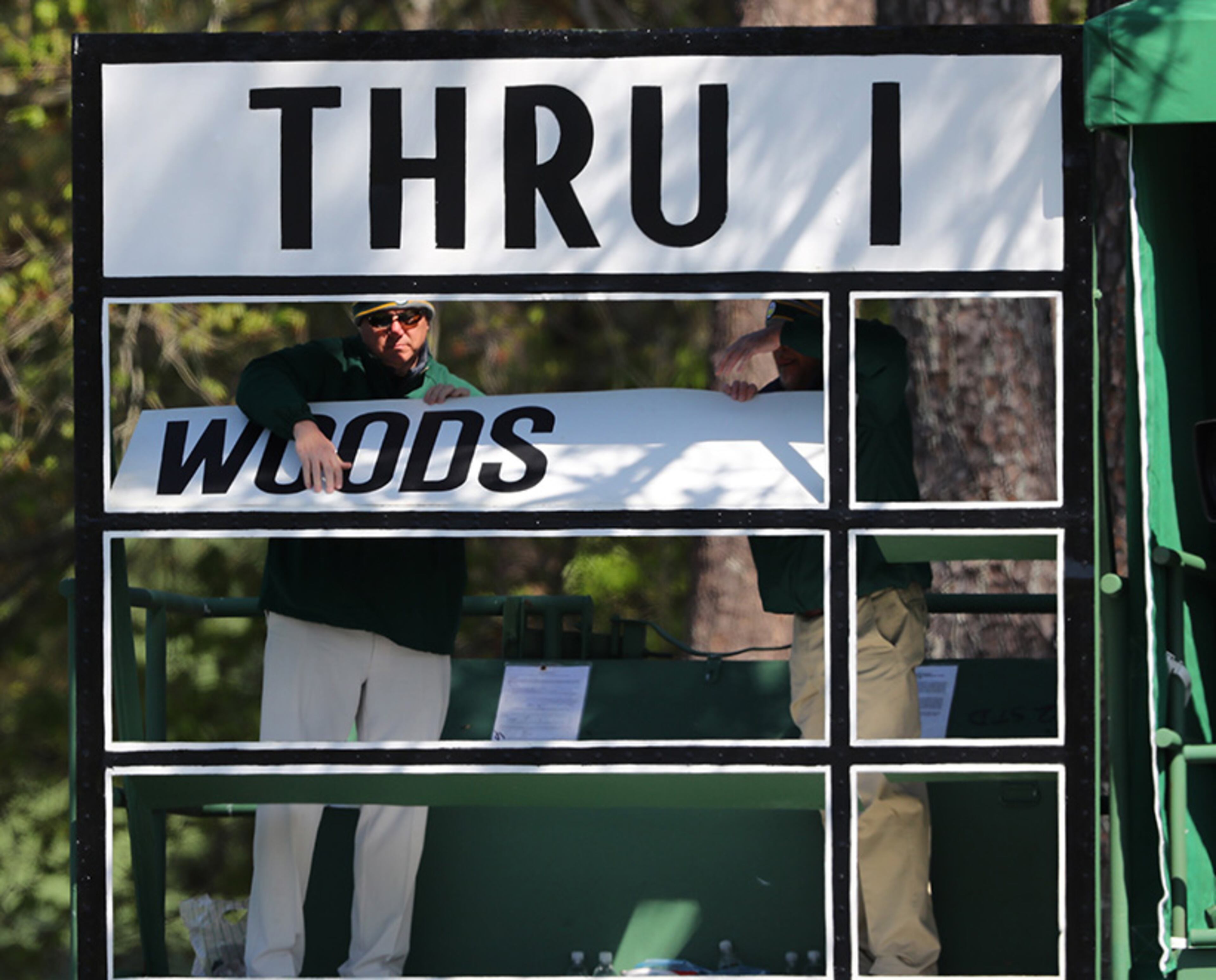 Tiger Woods was far back in the pack during the first round of the Masters Tournament Thursday, April 5, 2018, at Augusta National Golf Club.