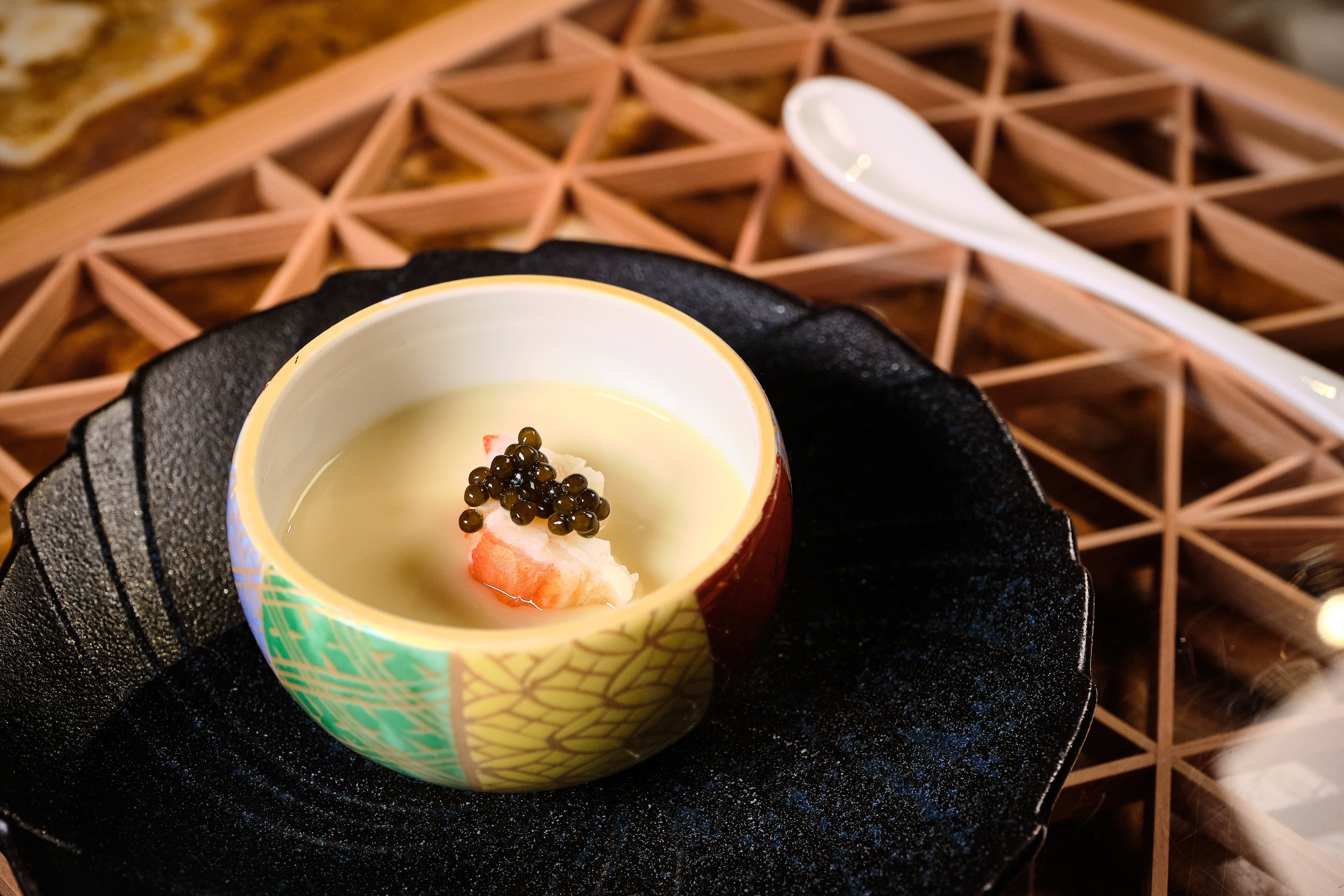 A traditional Japanese egg custard called chawamushi is topped with caviar and crab at Ryokou. (Courtesy of Brandon Amato/Ryokou)