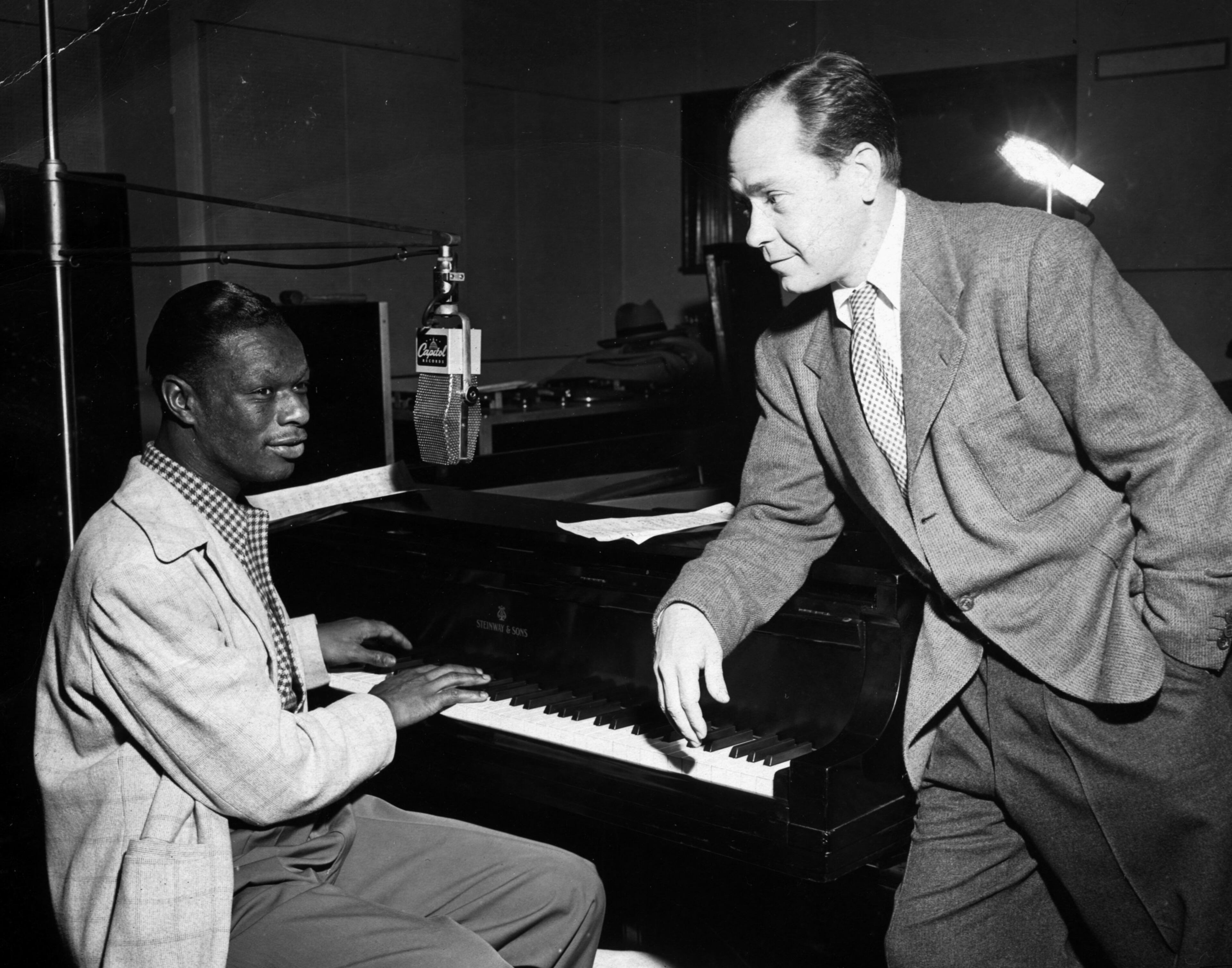 Prolific Georgia songwriter Johnny Mercer worked with many of the great musical artists from the Jazz Age to the 1970s. Here, he's pictured with Nat King Cole, who recorded with Capitol Records, which was co-founded by Mercer. Georgia State University