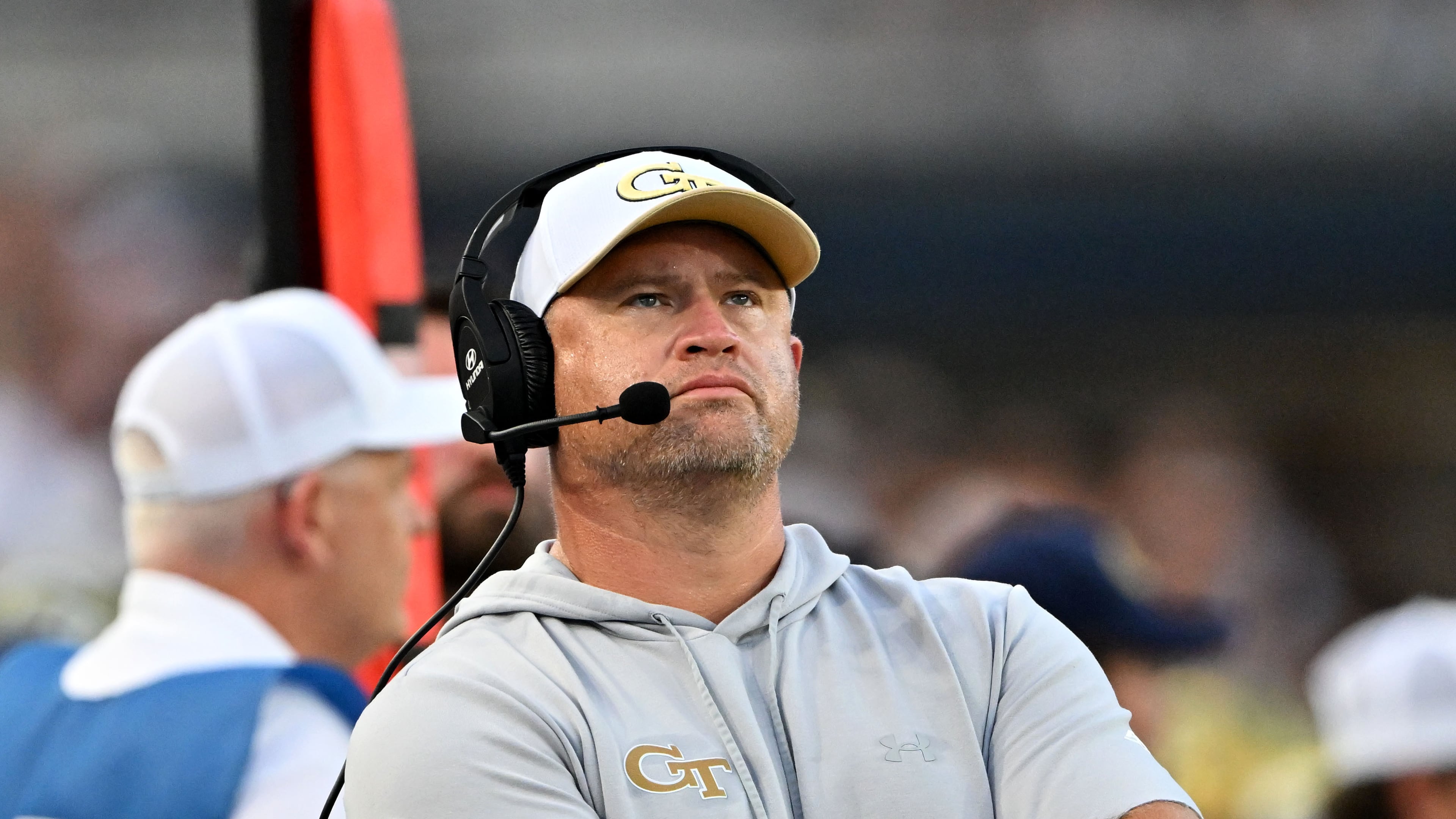 Georgia Tech coach Brent Key — pictured during the Yellow Jackets' game against Tennessee on Saturday, Sept. 12, 2026 — said after the season-opening loss to Colorado that Tech was a “poorly prepared, poorly coached, poor-disciplined, soft football team." (Hyosub Shin/AJC)