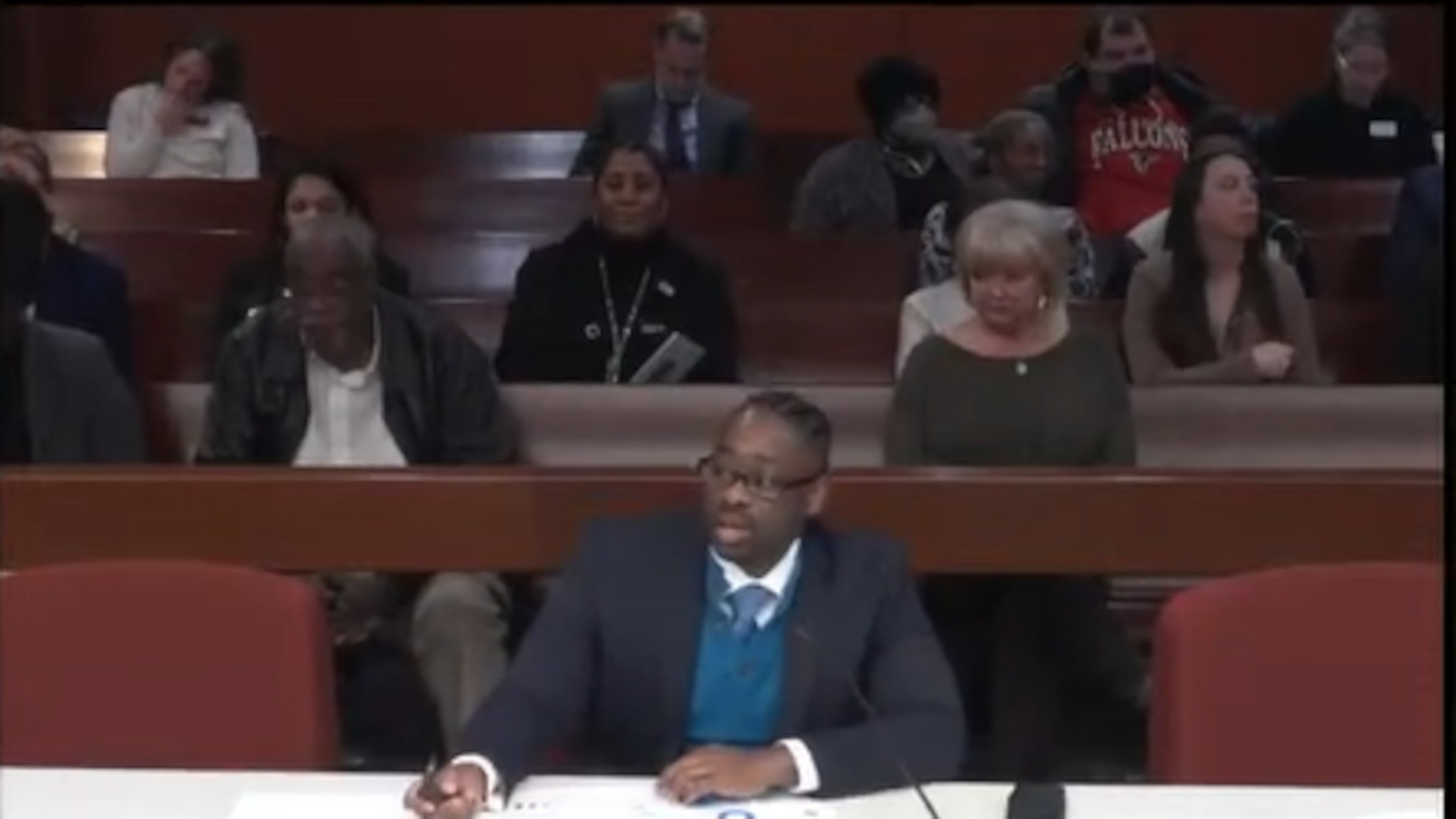 Executive Director Chris Wells for the Georgia Vocational Rehabilitation Agency testifies on Thursday, Feb. 20, 2025, before a Georgia House subcommittee hearing. (Katherine Landergan/AJC)