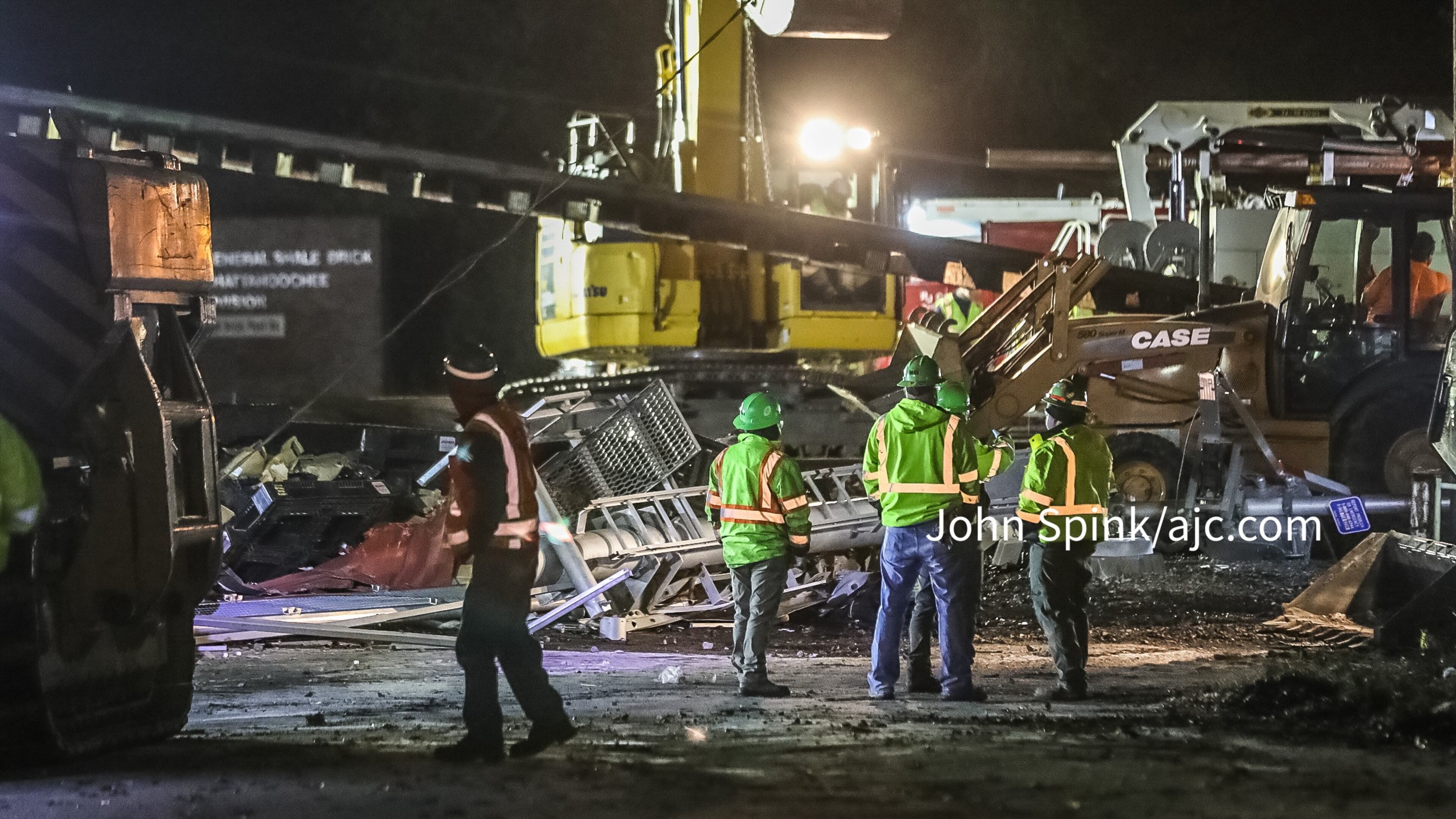 Investigators were on the scene of a train derailment along Parrott Avenue on Monday morning.