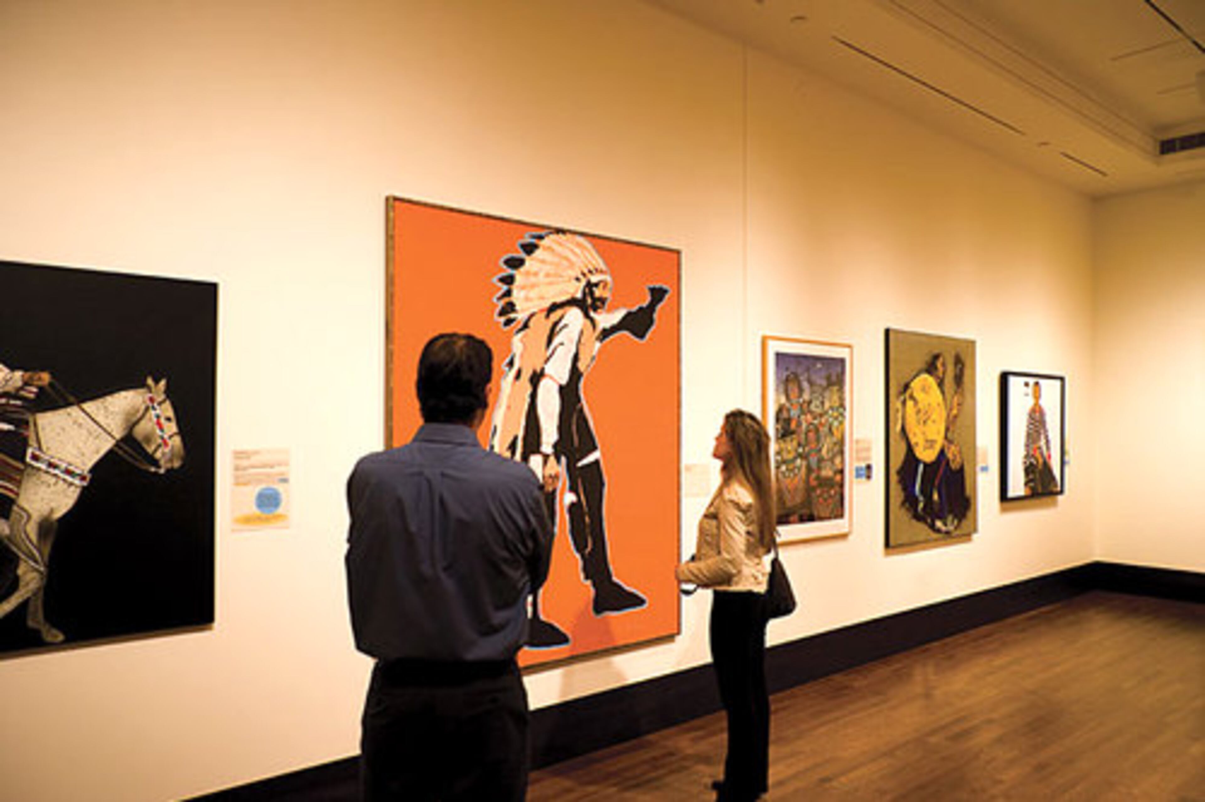 The Eiteljorg Museum's Contemporary Gallery represents the broad and rich aesthetics that emerge from cultural, social, political and religious perspectives of today's West. Other galleries feature Native American art and artifacts from coast to coast, including pottery, basketry, woodcarvings, beadwork and apparel.