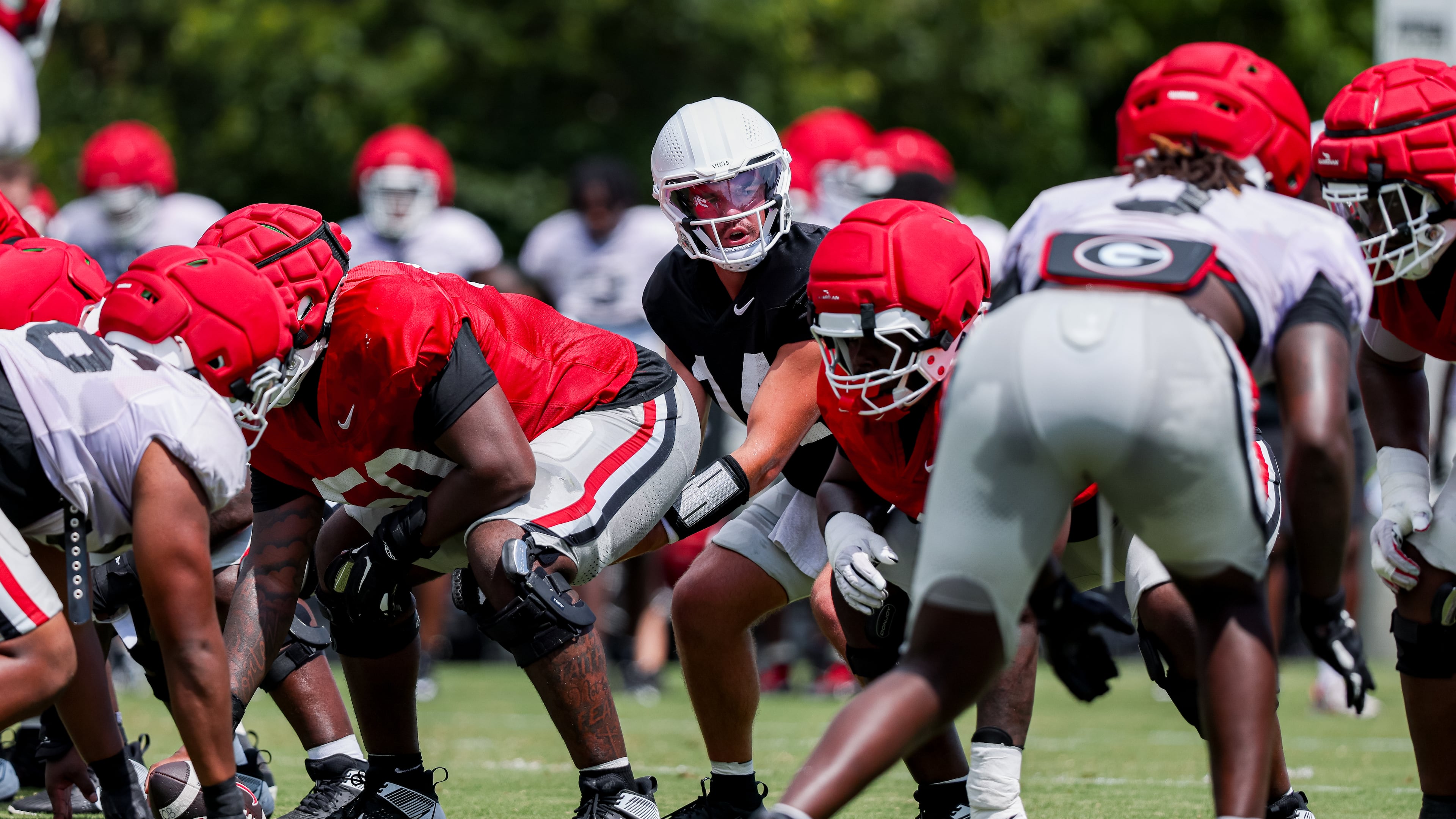 Georgia quarterback Gunner Stockton (14) during Georgia’s practice session in Athens, Ga., on Thursday, Aug. 13, 2026. (Conor Dillon/UGAAA)