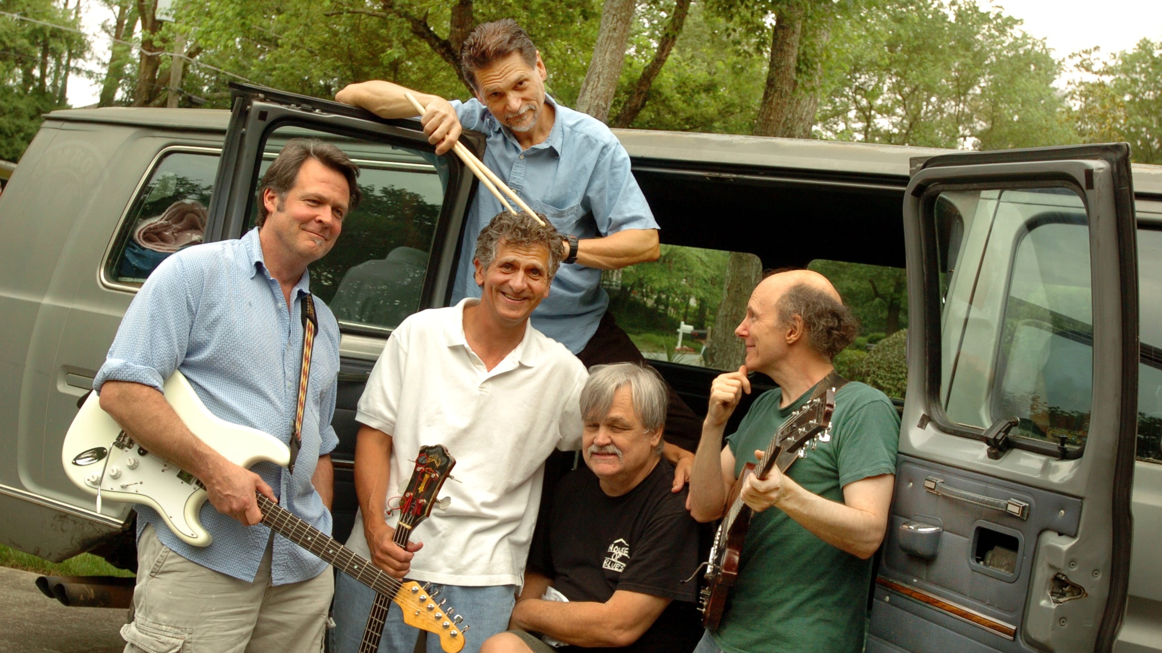 060522 ATLANTA,GA.: In 2006, Atlanta's Hampton Grease Band reformed after 33 years. The Hampton Grease Band, a cultishly legendary Atlanta band that broke up decades ago, is reforming. All surviving members (guitarist Harold Kelling died a few years ago) will perform together for the first time in 33 years on June 2 at Variety Playhouse. Left to right; Bob Elsey, Mike Holbrook (white polo), Jerry Fields (top), Bruce Hampton (bottom/black t) and Glenn Phillips. (all names cq'd). (JOEY IVANSCO/ AJC staff)