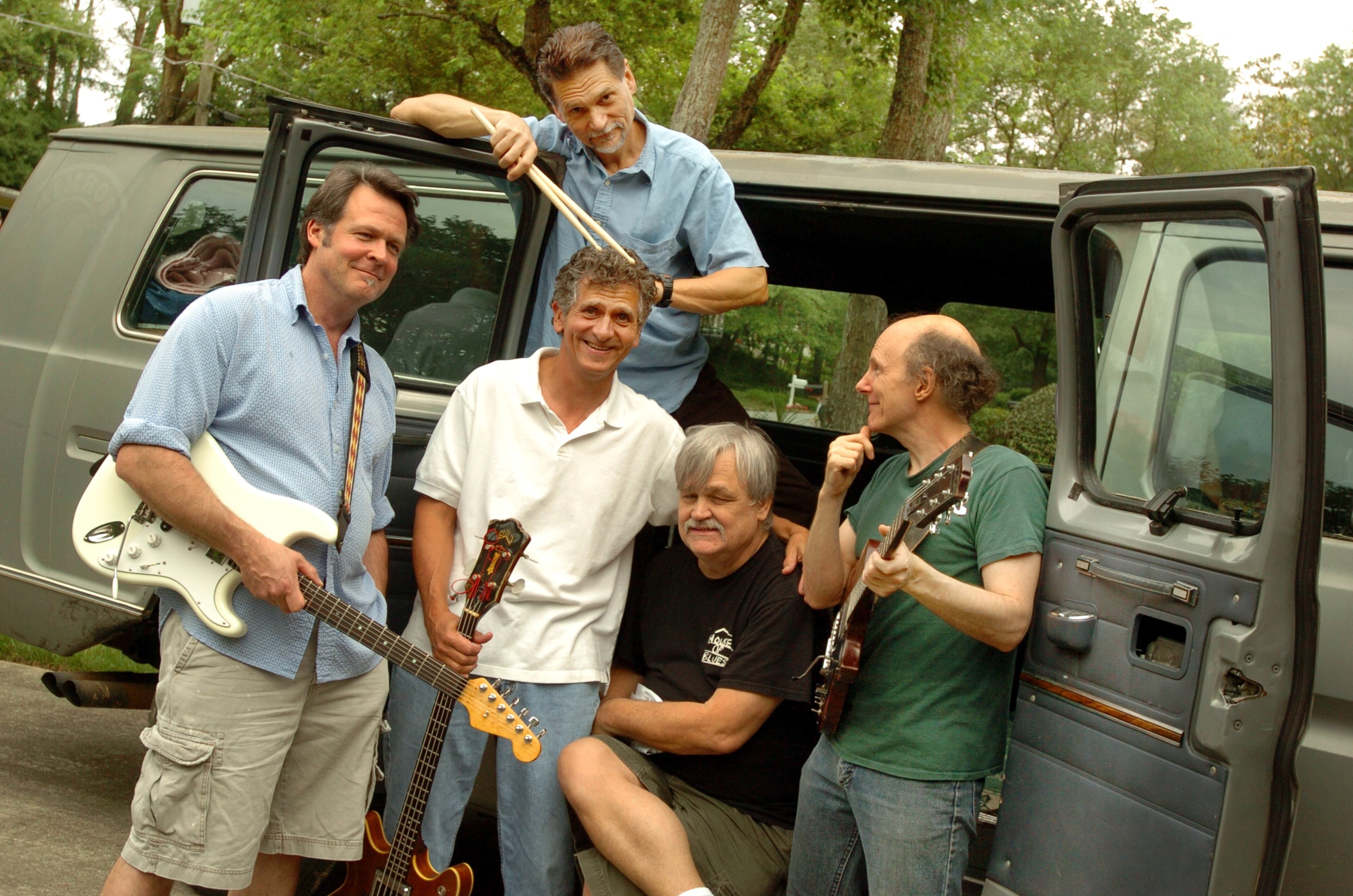 060522 ATLANTA,GA.: In 2006, Atlanta's Hampton Grease Band reformed after 33 years. The Hampton Grease Band, a cultishly legendary Atlanta band that broke up decades ago, is reforming. All surviving members (guitarist Harold Kelling died a few years ago) will perform together for the first time in 33 years on June 2 at Variety Playhouse. Left to right; Bob Elsey, Mike Holbrook (white polo), Jerry Fields (top), Bruce Hampton (bottom/black t) and Glenn Phillips. (all names cq'd). (JOEY IVANSCO/ AJC staff)