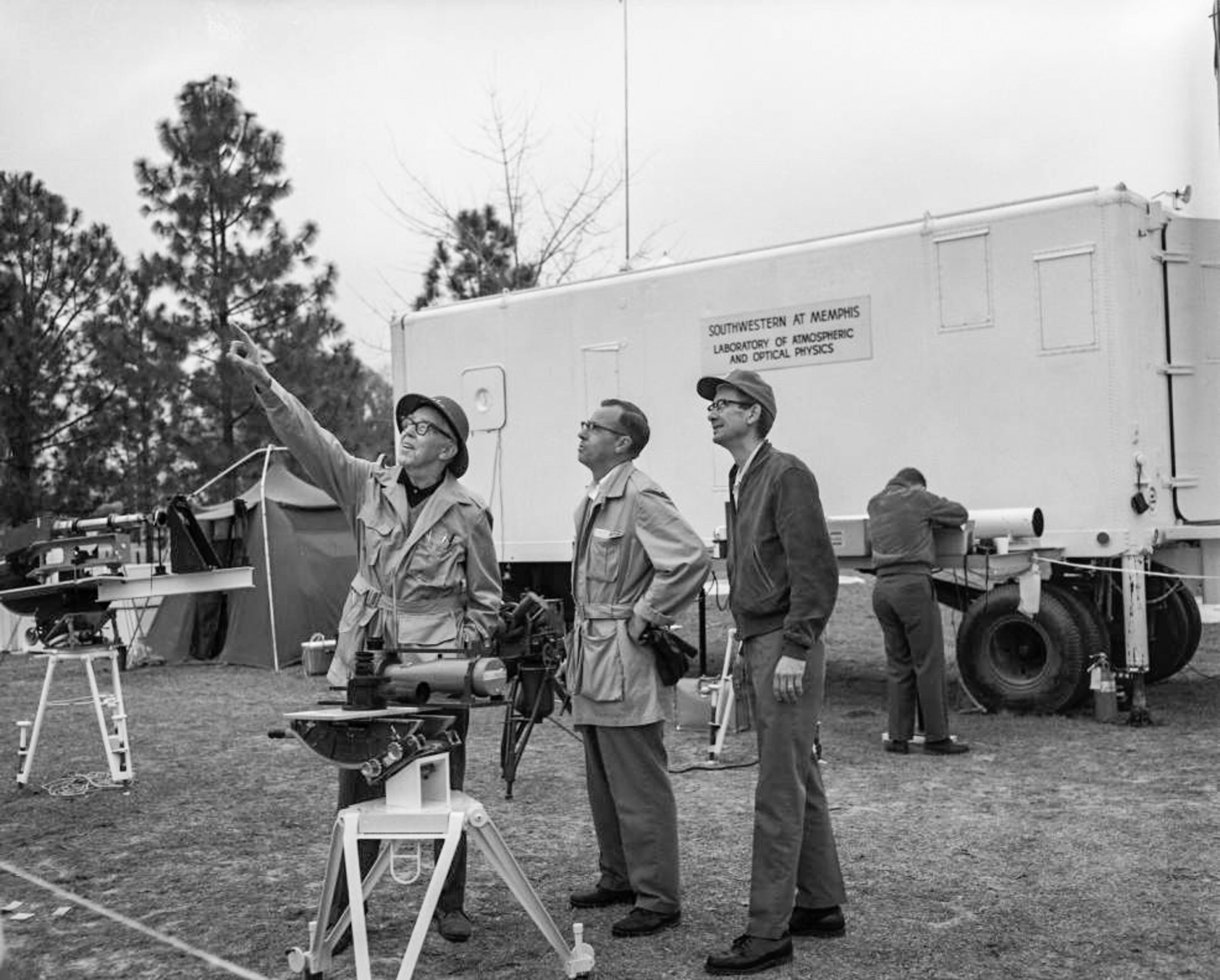 Astronomers gathered for a solar eclipse viewing in Florida on March 7, 1970.