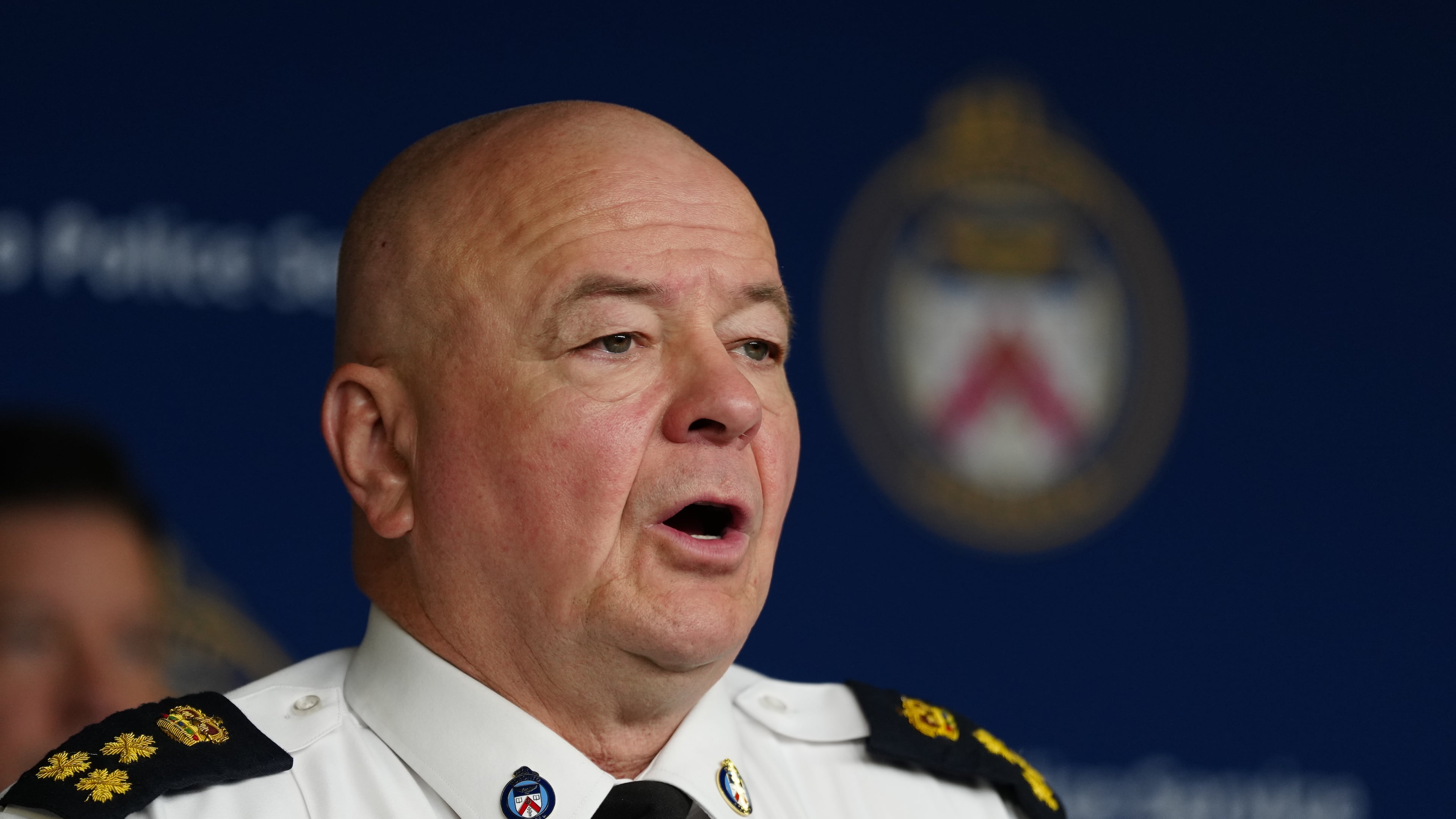 Toronto Police Chief Myron Demkiw speaks at a news conference in Toronto on Tuesday, June 16, 2026. (Frank Gunn/The Canadian Press via AP)