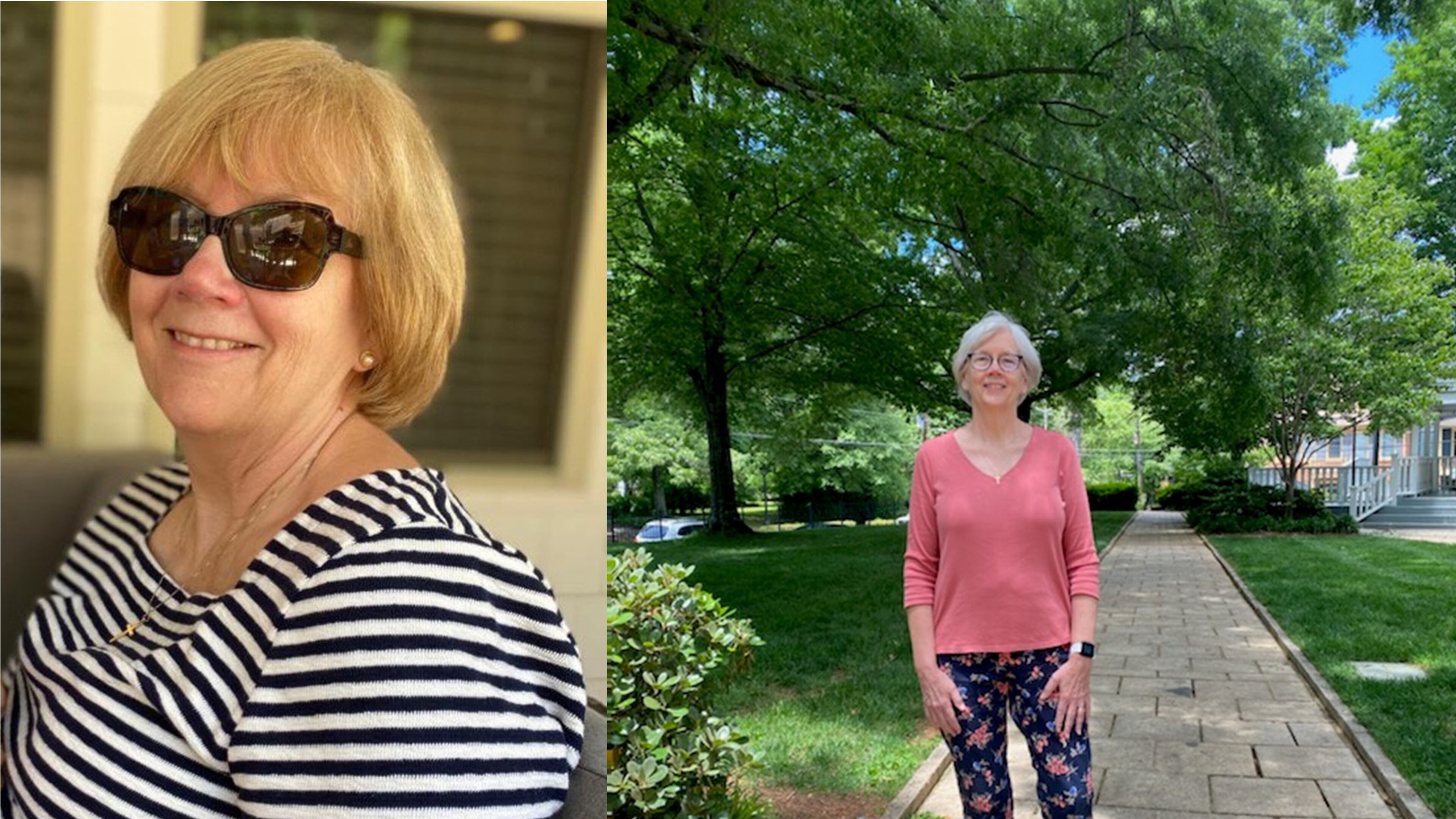 In the photo on the left, taken in July, Karen Rhodes weighed 190 pounds. In the photo on the right, taken this month, she weighed 154 pounds. (Before photo contributed by Karen Rhodes. After photo contributed by Jacynta Harb with Sparkle Wellness)
