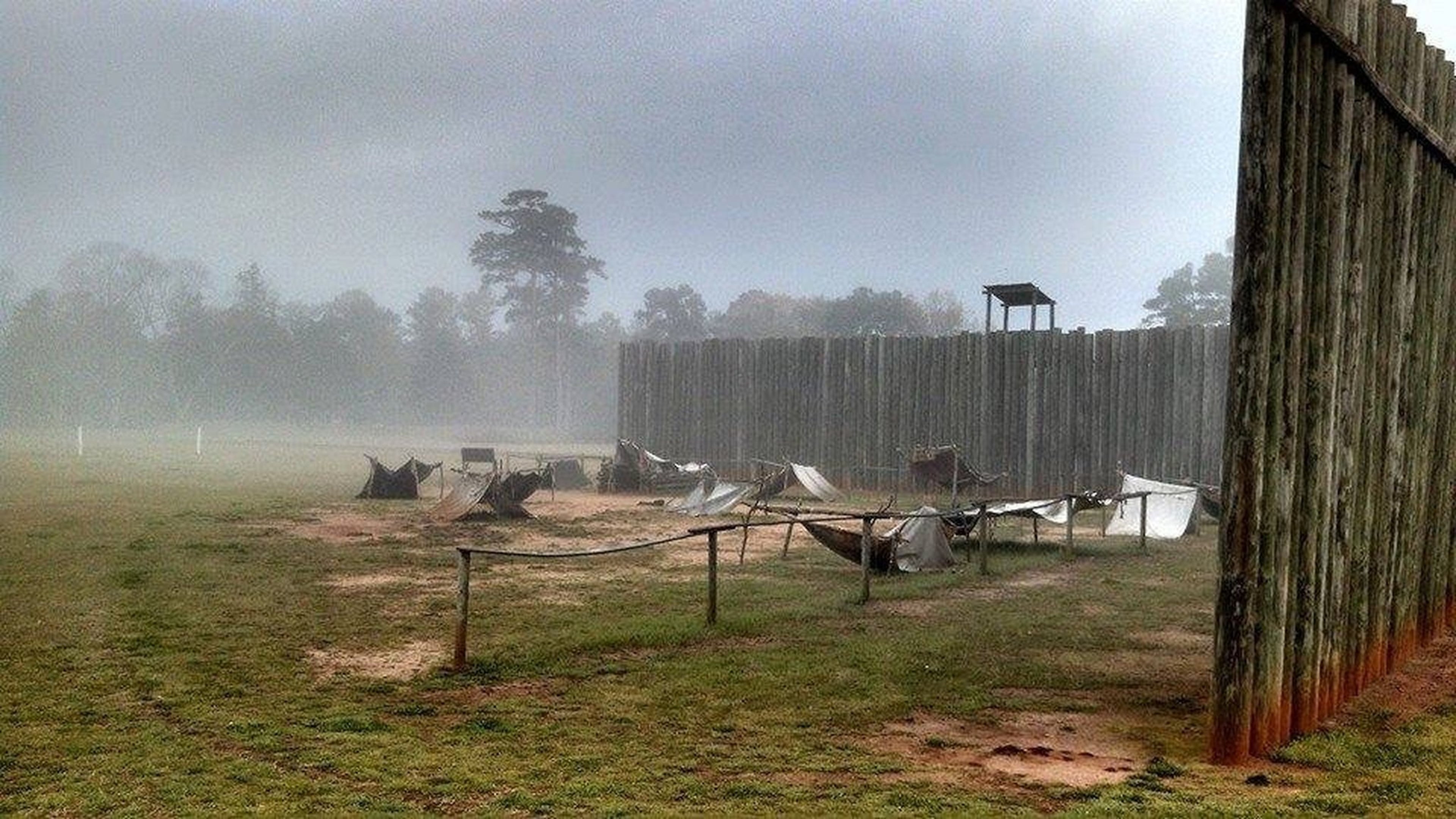 The northeast corner of Andersonville National Historic Site includes re-creations of the prison’s stockade walls, the so-called “dead zone” and the types of makeshift tents once used by the captured Union soldiers who were held there. CONTRIBUTED BY NATIONAL PARK SERVICE