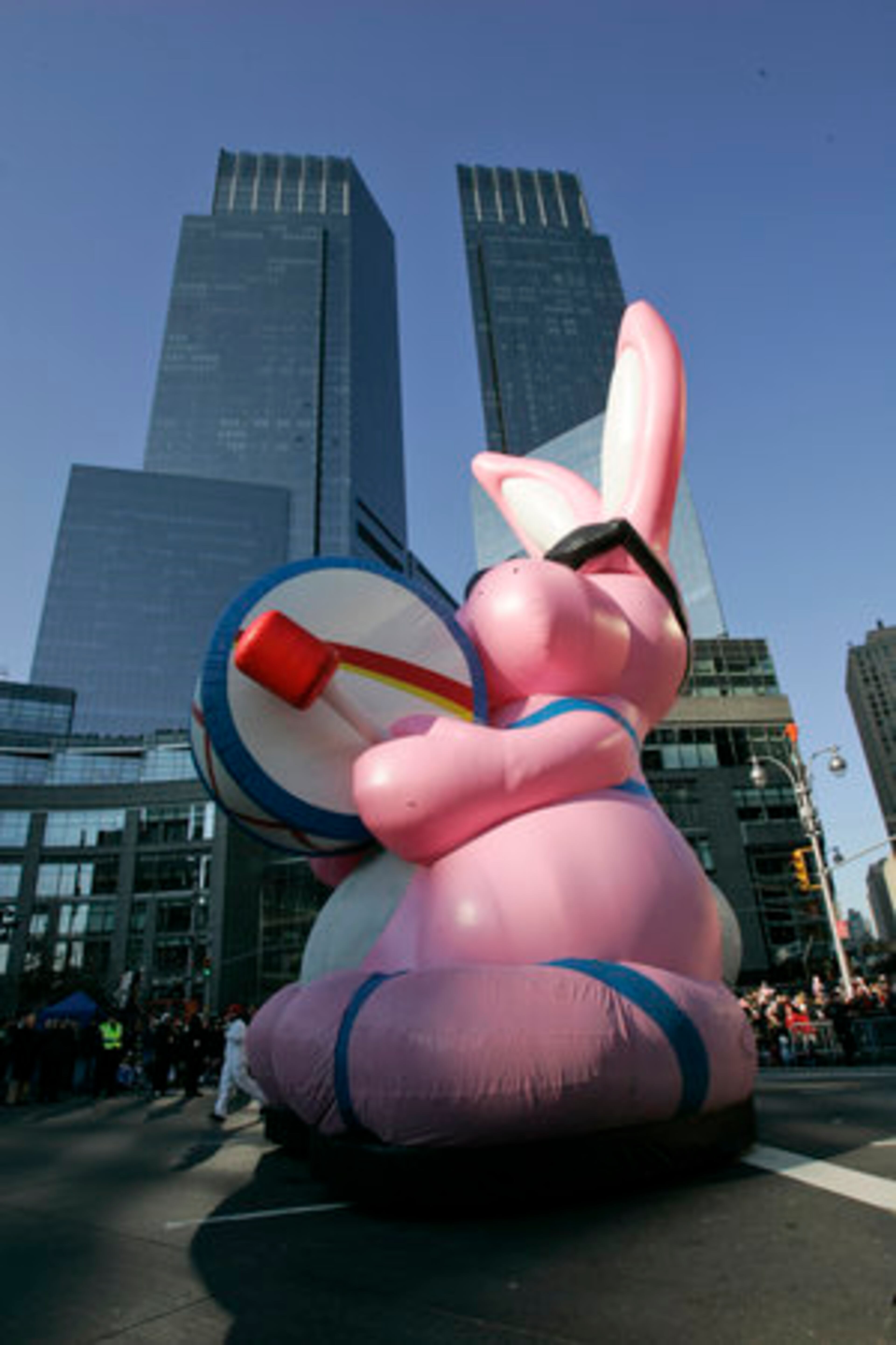 The Energizer Bunny keeps going through Columbus Circle.