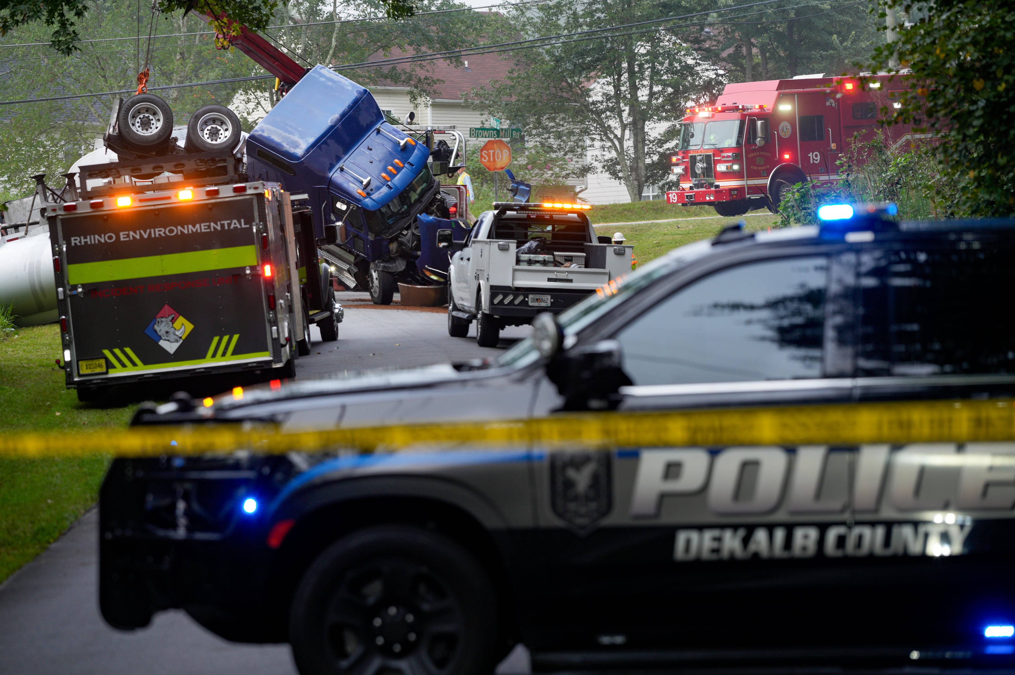 overturned tanker truck