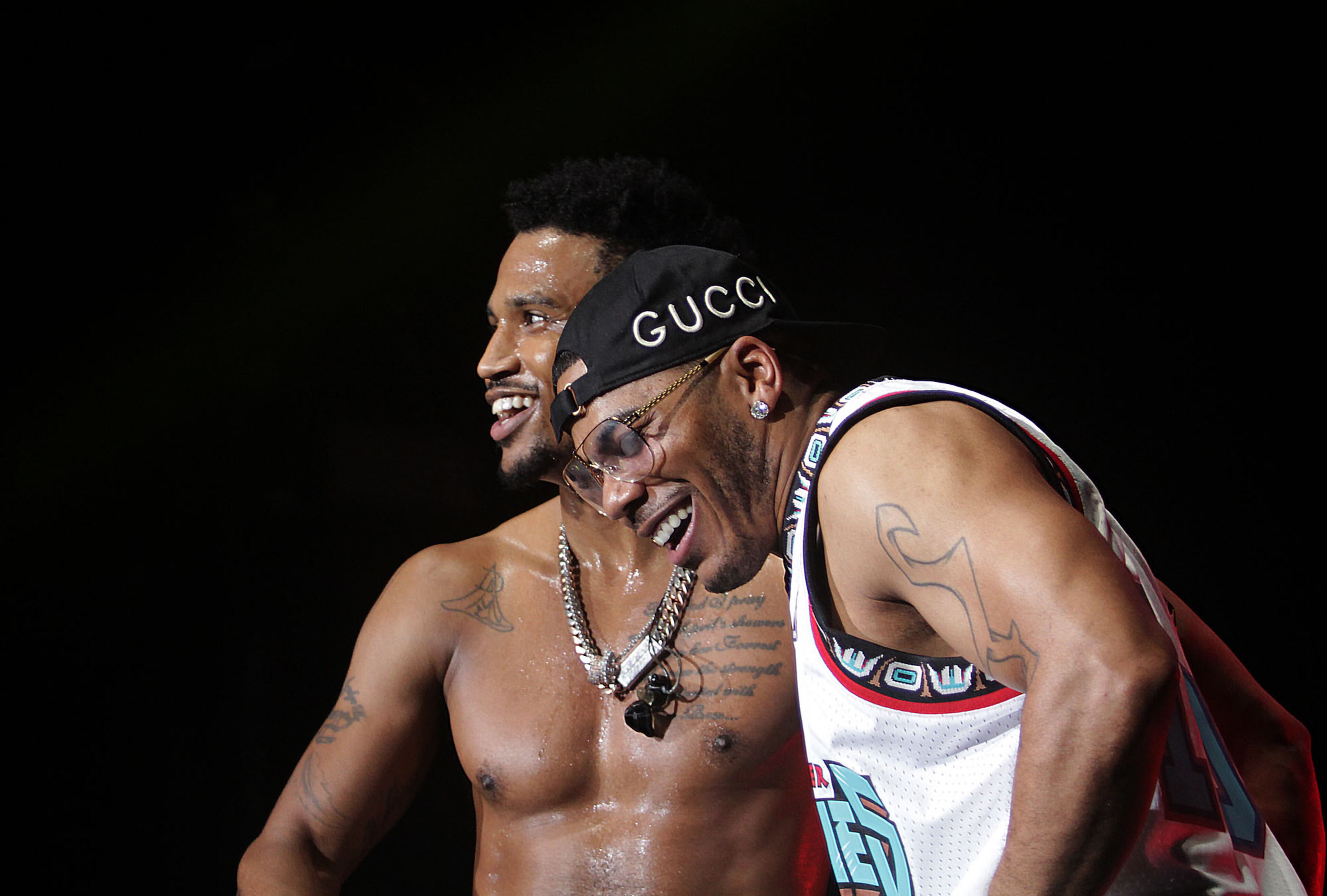 Hip-Hop artist Nellie surprises Trey Songz, joining him on the stage at the Tycoon Music Festival at the Ceraillis Amphitheatre in Atlanta on Saturday, June 8, 2019.(Akili-Casundria Ramsess/Eye of Ramsess Media)