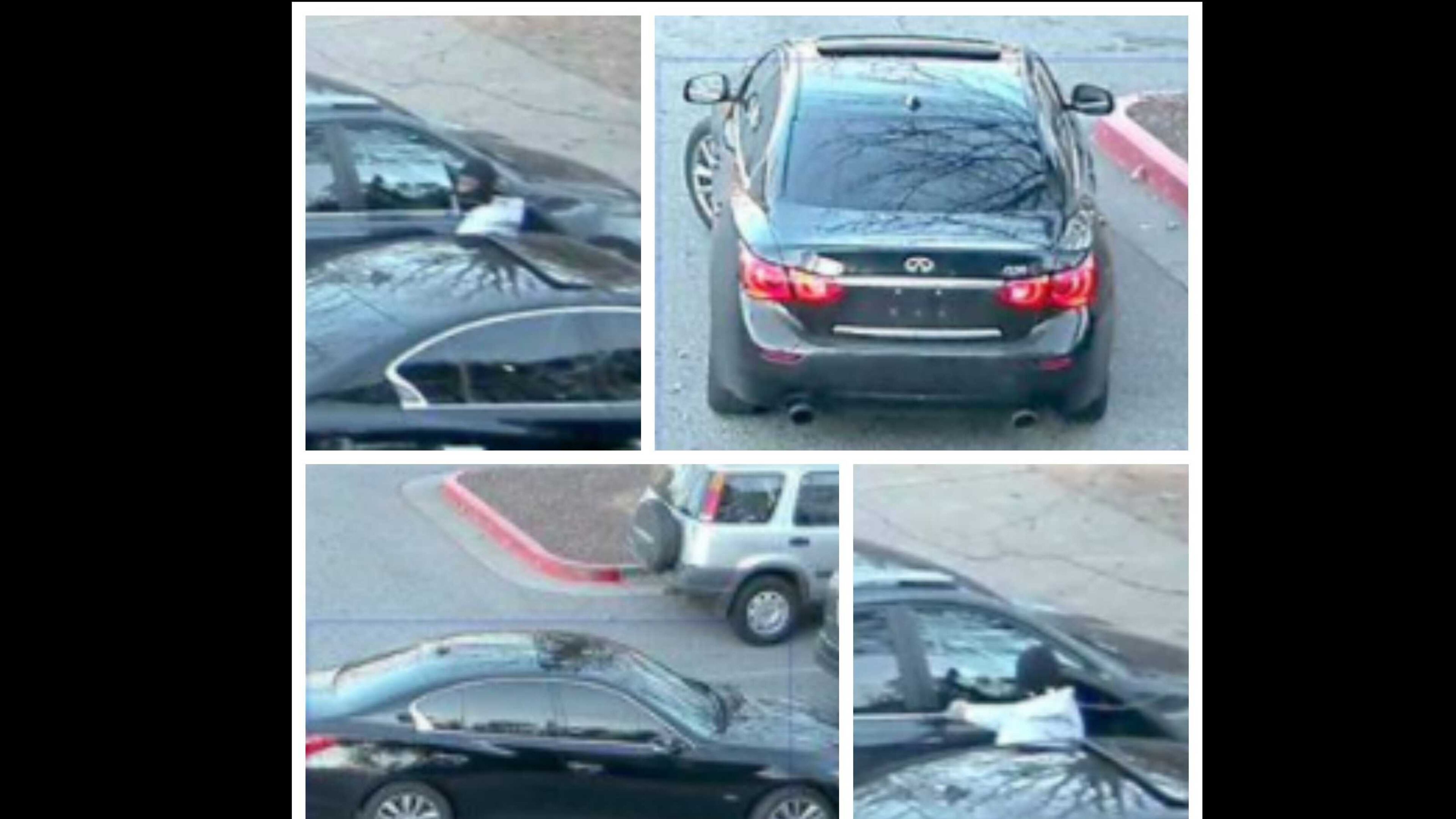 Johns Creek police are searching for a man who broke into a car at Newtown Park last week. The suspect drove off in a 2015 Infiniti Q50.